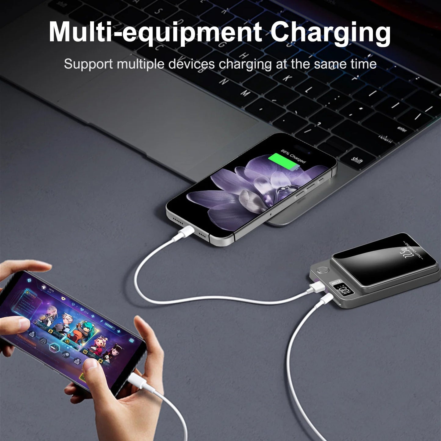 10000mAh Magnetic Charger Power Bank Wireless 22.5W USB - C Foldable Stand LED Display For IPhone 16/15/14/13/12 All Series - DivineLink1 | Electronics, Fitness, Household Essentials | Shop