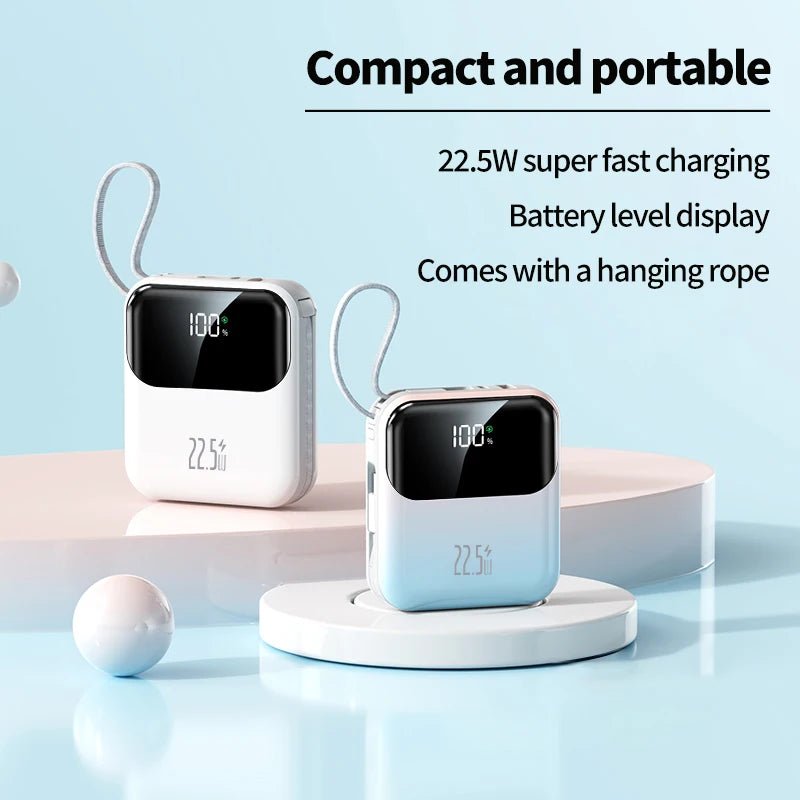 10000mAh portable power bank, 22.5W fast charging, with built - in charging cable, suitable for iPhone/Samsung/Xiaomi/Huawei - DivineLink1 | Electronics, Fitness, Household Essentials | Shop