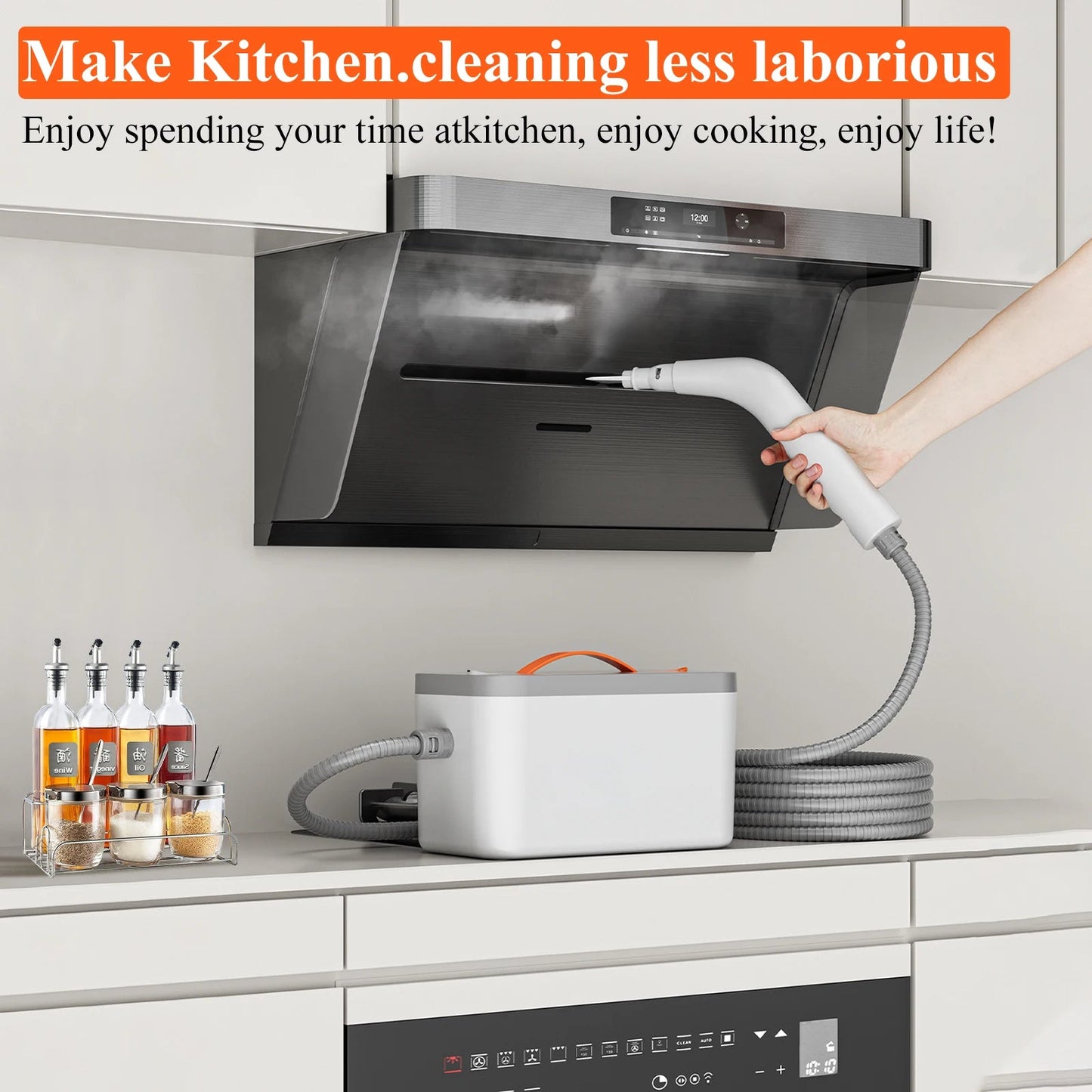 1500W Handheld Steam Cleaner, Multiuse Powerful Steamer for Cleaning for Tough Stains and Grime on Upholstery - DivineLink1 | Electronics, Fitness, Household Essentials | Shop