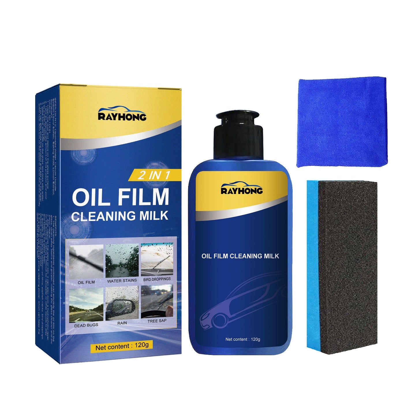 2 In 1 Car Oil Film Cleaner Oil Film Cleaner For Car Front Windshield Window Stains - DivineLink1 | Electronics, Fitness, Household Essentials | Shop