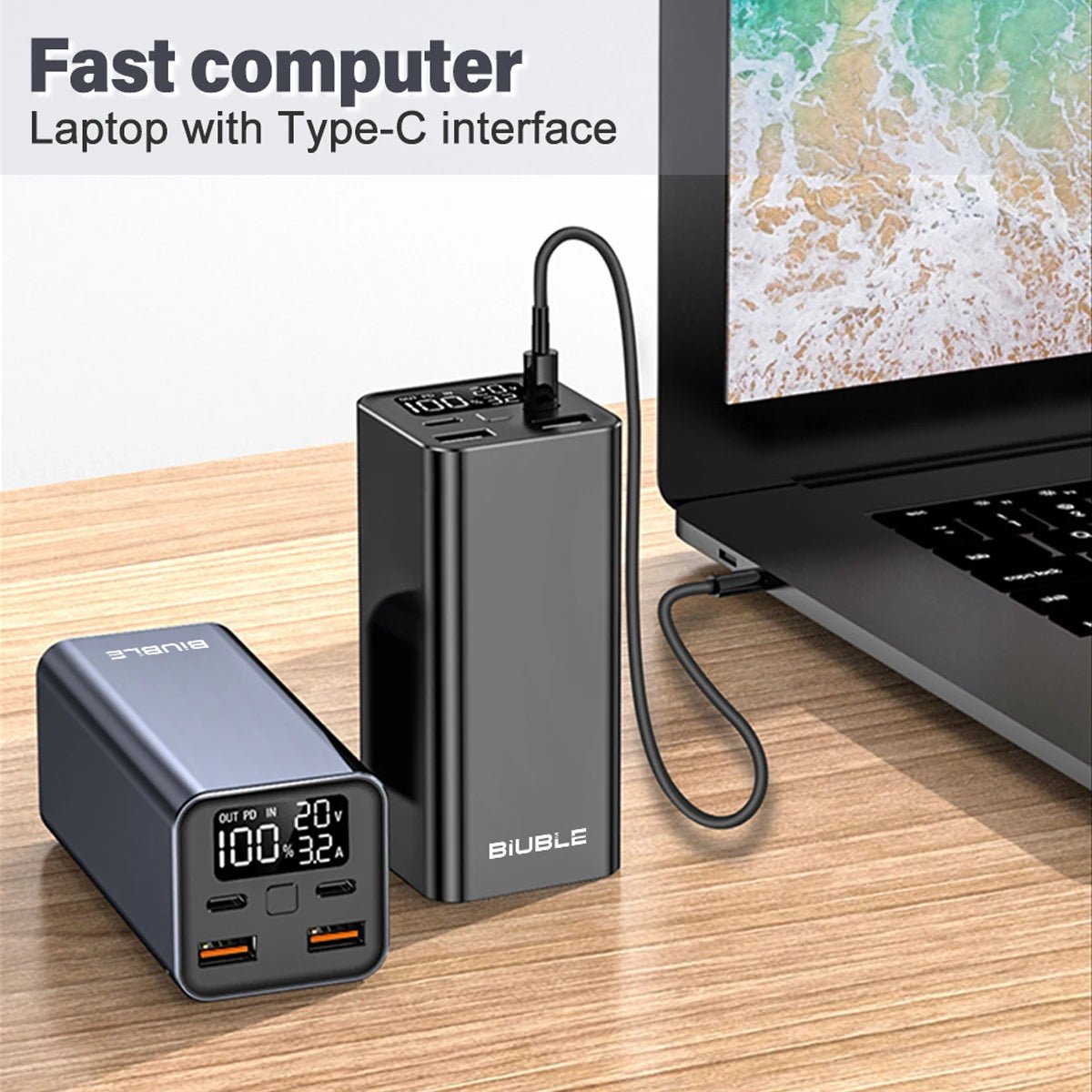 20000mAh External Power Bank Type C PD 100W Fast Charging Powerbank Battery Charger For Smartphone Laptop Tablet iPhone Xiaomi - DivineLink1 | Electronics, Fitness, Household Essentials | Shop