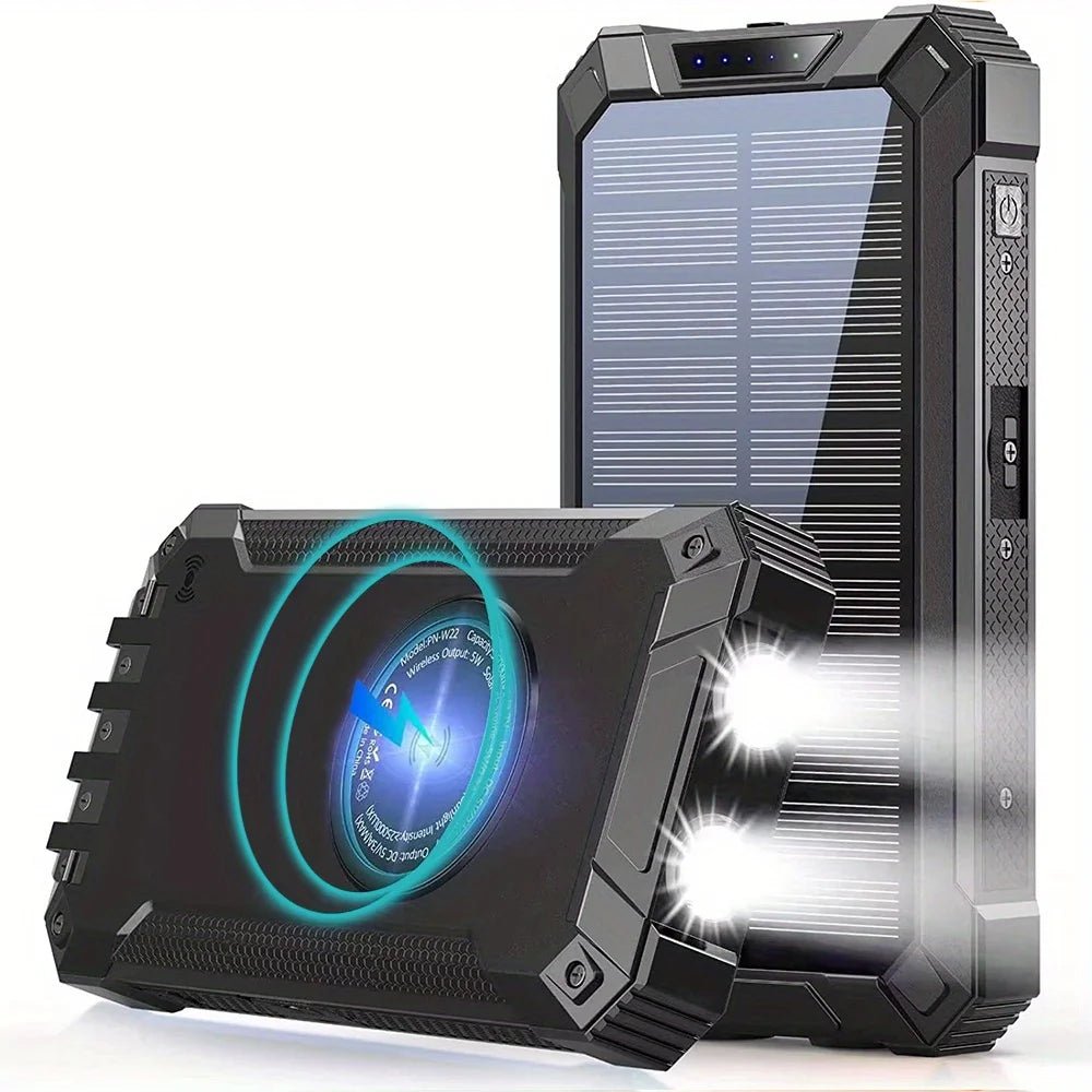30000mAh Solar Mobile Power Bank Wireless Charger Built - in 4 Cables Six Outputs 15W Fast Charging Mobile Power Bank Suitable For - DivineLink1 | Electronics, Fitness, Household Essentials | Shop