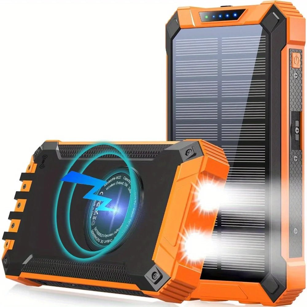 30000mAh Solar Mobile Power Bank Wireless Charger Built - in 4 Cables Six Outputs 15W Fast Charging Mobile Power Bank Suitable For - DivineLink1 | Electronics, Fitness, Household Essentials | Shop