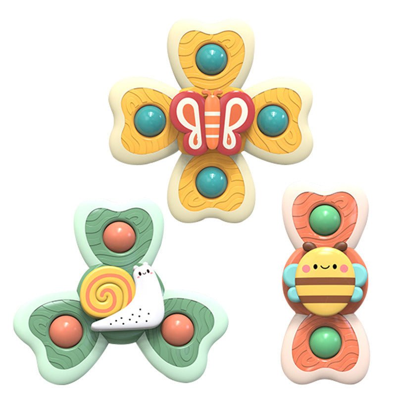 3pcs cartoon baby bath toy bee butterfly snail insect cute rotating fidget spinner toy with suction cup for kids gifts wholesale - DivineLink1 | Electronics, Fitness, Household Essentials | Shop