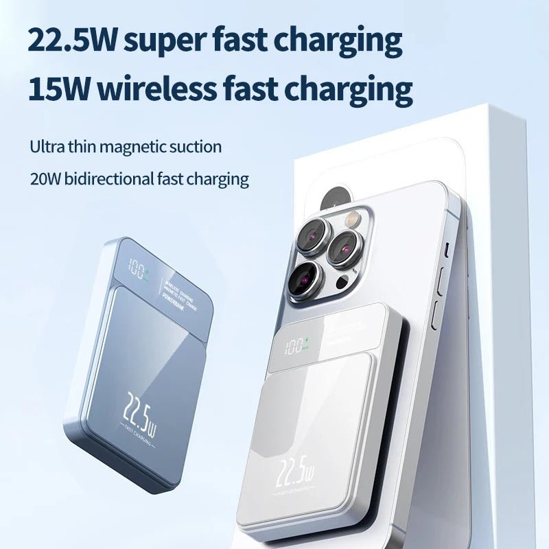 5000mAh portable magnetic wireless charging power bank 22.5W super fast charging digital display mobile phone power bank - DivineLink1 | Electronics, Fitness, Household Essentials | Shop