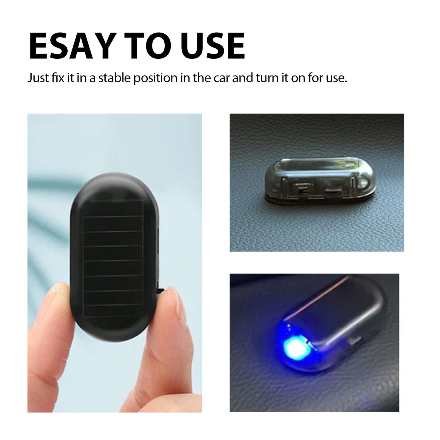 Anti Theft Car Device, Led Car Wiring Refit Explosion-Flashing Induction Anti-Theft Alarm Light