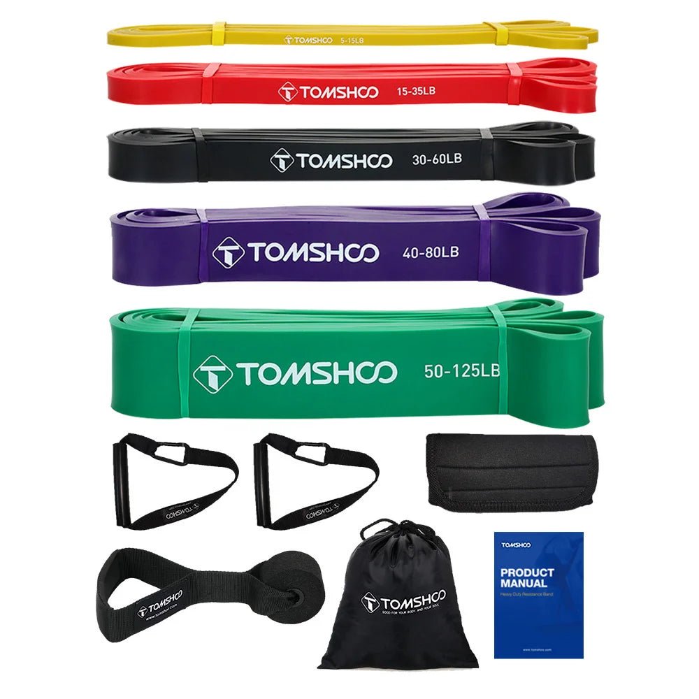 5Pcs 208cm Resistance Band Heavy Duty Latex Sports Elastic Belt with Accessories For Fitness Shape Body Home Gym - DivineLink1 | Electronics, Fitness, Household Essentials | Shop