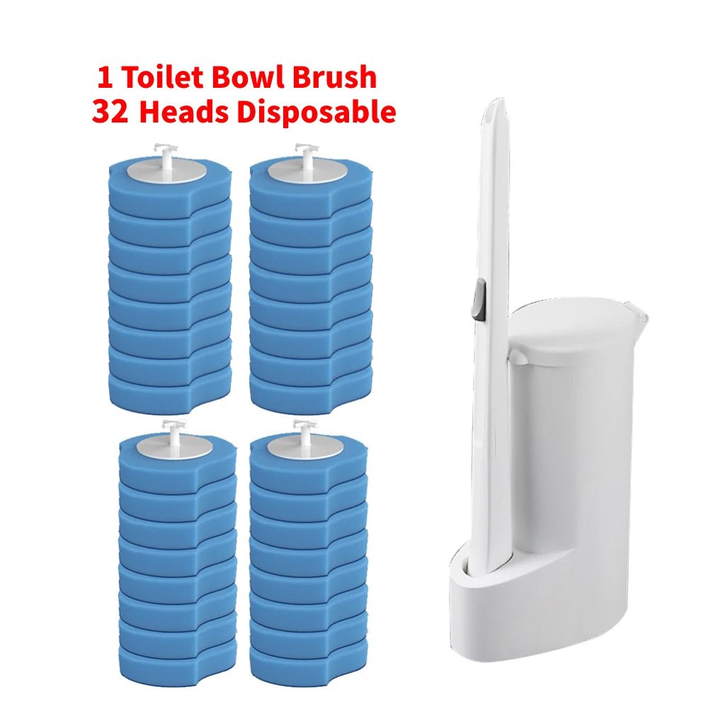 8 - 32PCS Disposable Toilet Bowl Brush Long Handle Cleaner Brush & Replacement Cleaning Heads Toilet Brush WC Toilet Accessories - DivineLink1 | Electronics, Fitness, Household Essentials | Shop