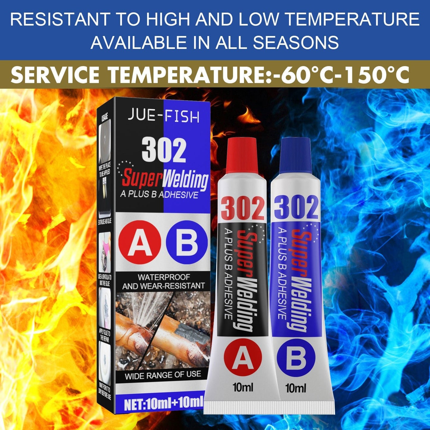 AB Casting Glue, Fast Drying Metal Tank Repair High Temperature Casting Glue - DivineLink1 | Electronics, Fitness, Household Essentials | Shop