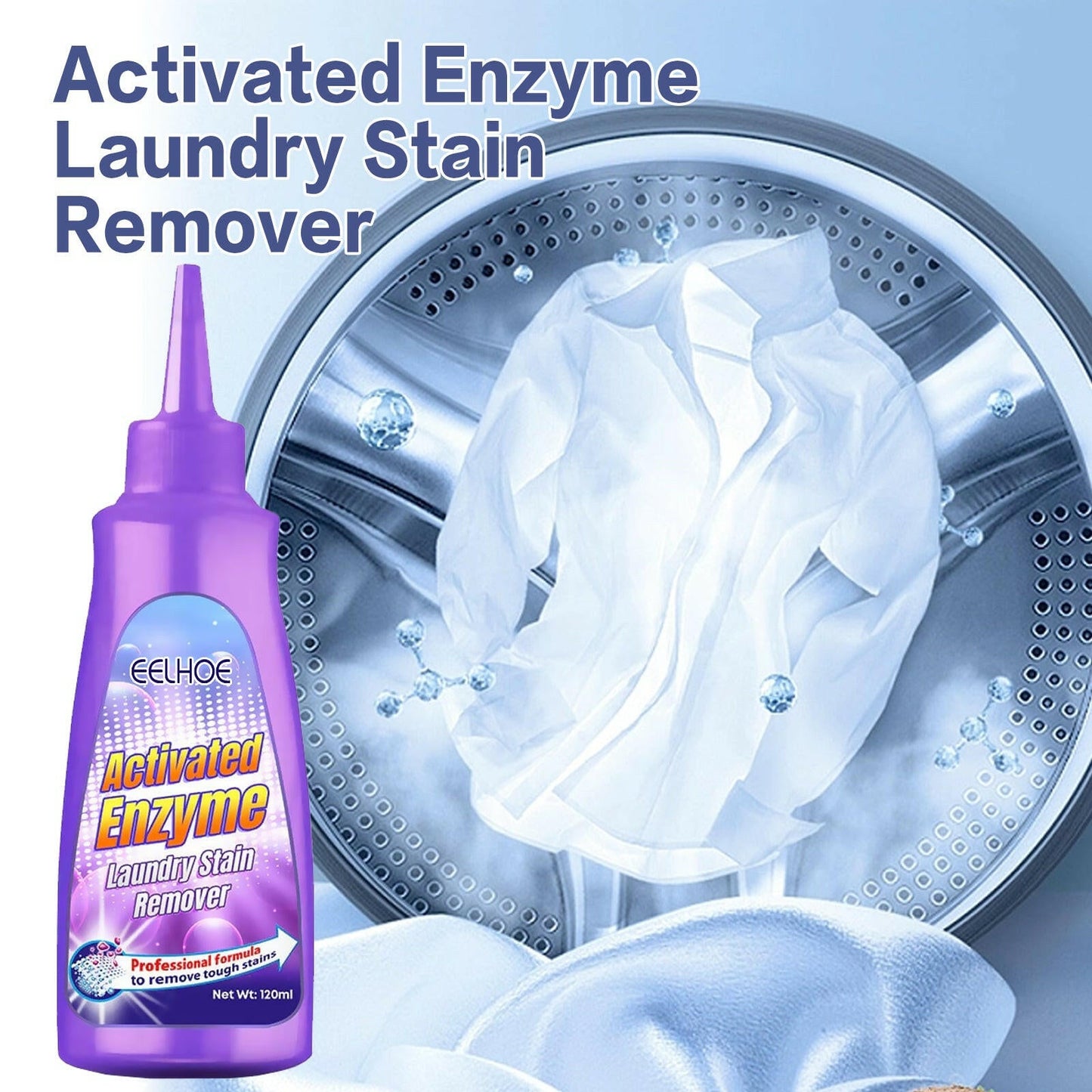 Activatod Enzyme Laundry Stain Remover, Gentle Cleaning Liquid For Clothes, Blankets, Oil, Coffee And Stains - DivineLink1 | Electronics, Fitness, Household Essentials | Shop