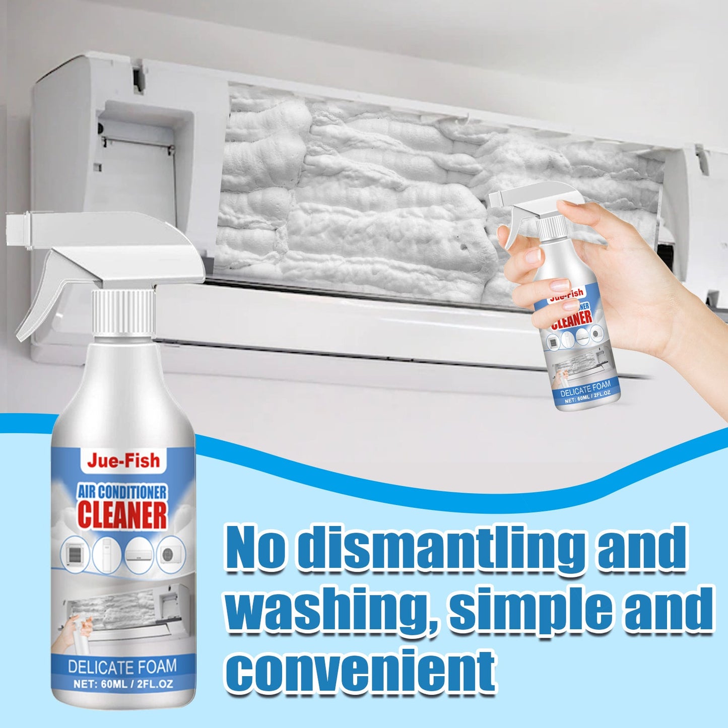 Air Conditioner Cleaner, Household Air Conditioner Hang - Up, Non - Dismantling, Odorless Descaling, Foam Air Conditioner Cleaning - DivineLink1 | Electronics, Fitness, Household Essentials | Shop