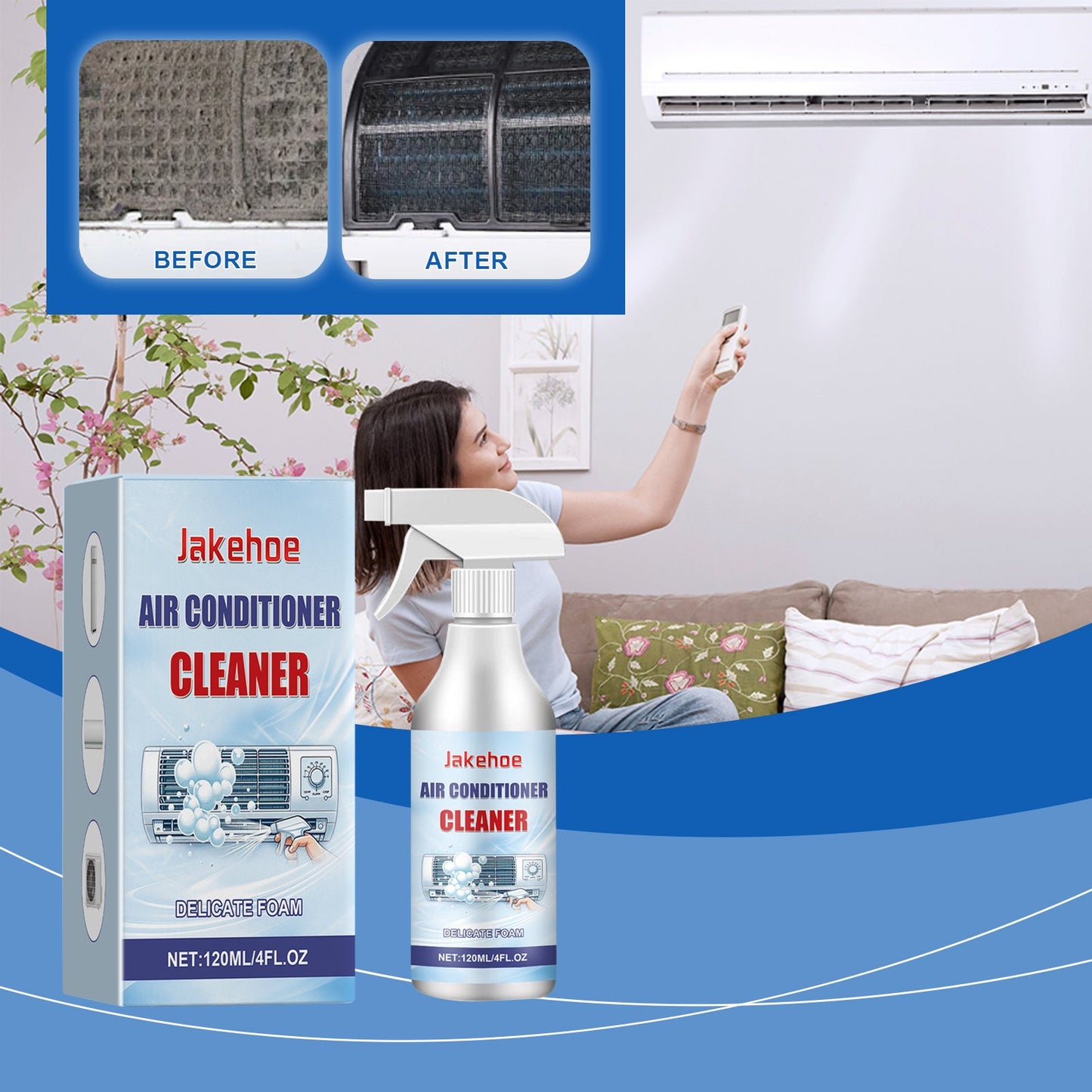 Air Conditioner Cleaner, Household Hanging Cabinet Air Conditioner Decontamination Deodorization Bubble Decontamination Stain Spray - DivineLink1 | Electronics, Fitness, Household Essentials | Shop