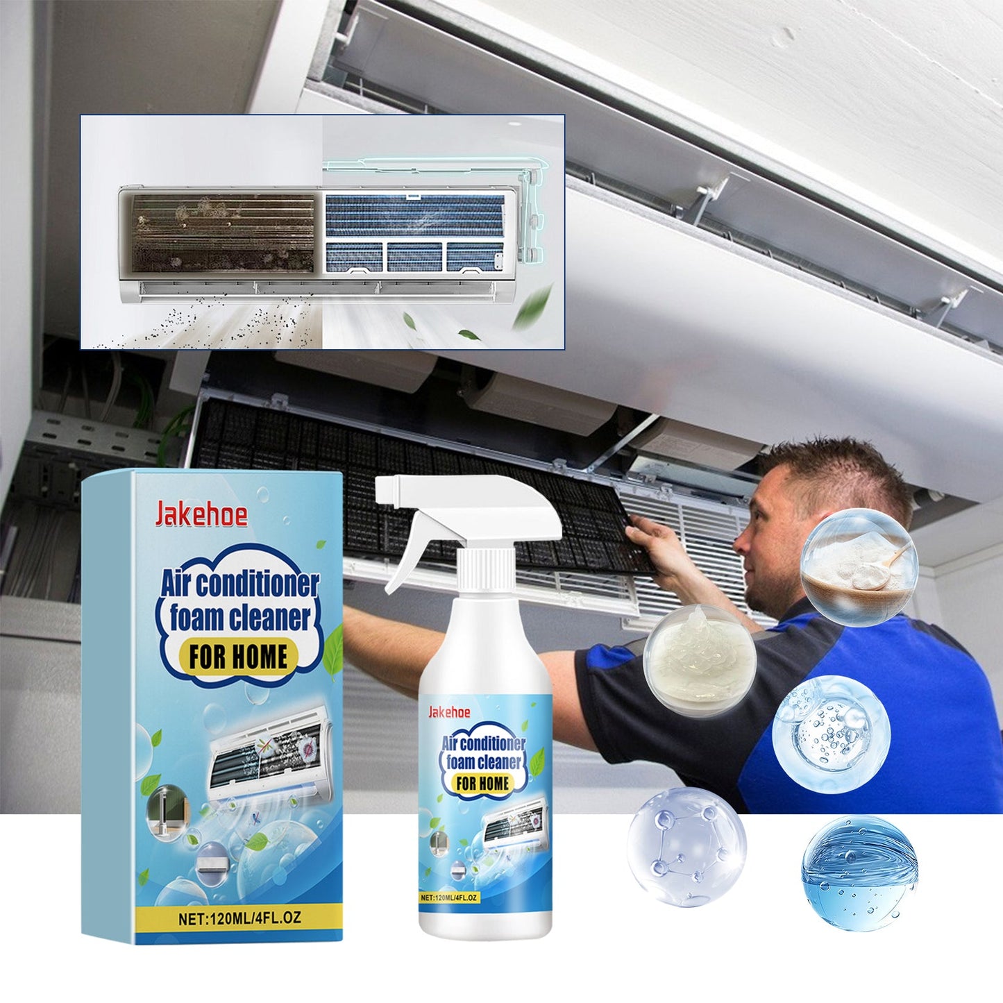 Air Conditioner Foam Cleaner For Home, Air Conditioning Purification Cleaning Decontamination Odor Removal Inside And Outside Machine Cleaning - DivineLink1 | Electronics, Fitness, Household Essentials | Shop
