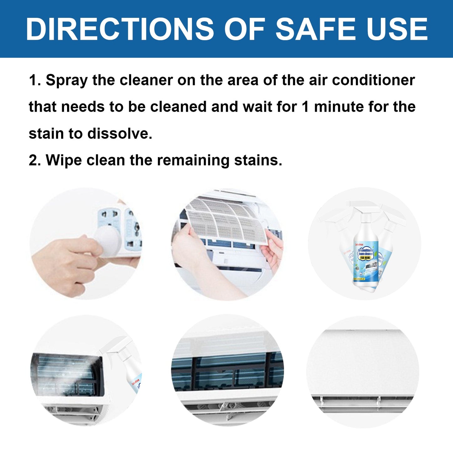 Air Conditioner Foam Cleaner For Home, Air Conditioning Purification Cleaning Decontamination Odor Removal Inside And Outside Machine Cleaning - DivineLink1 | Electronics, Fitness, Household Essentials | Shop