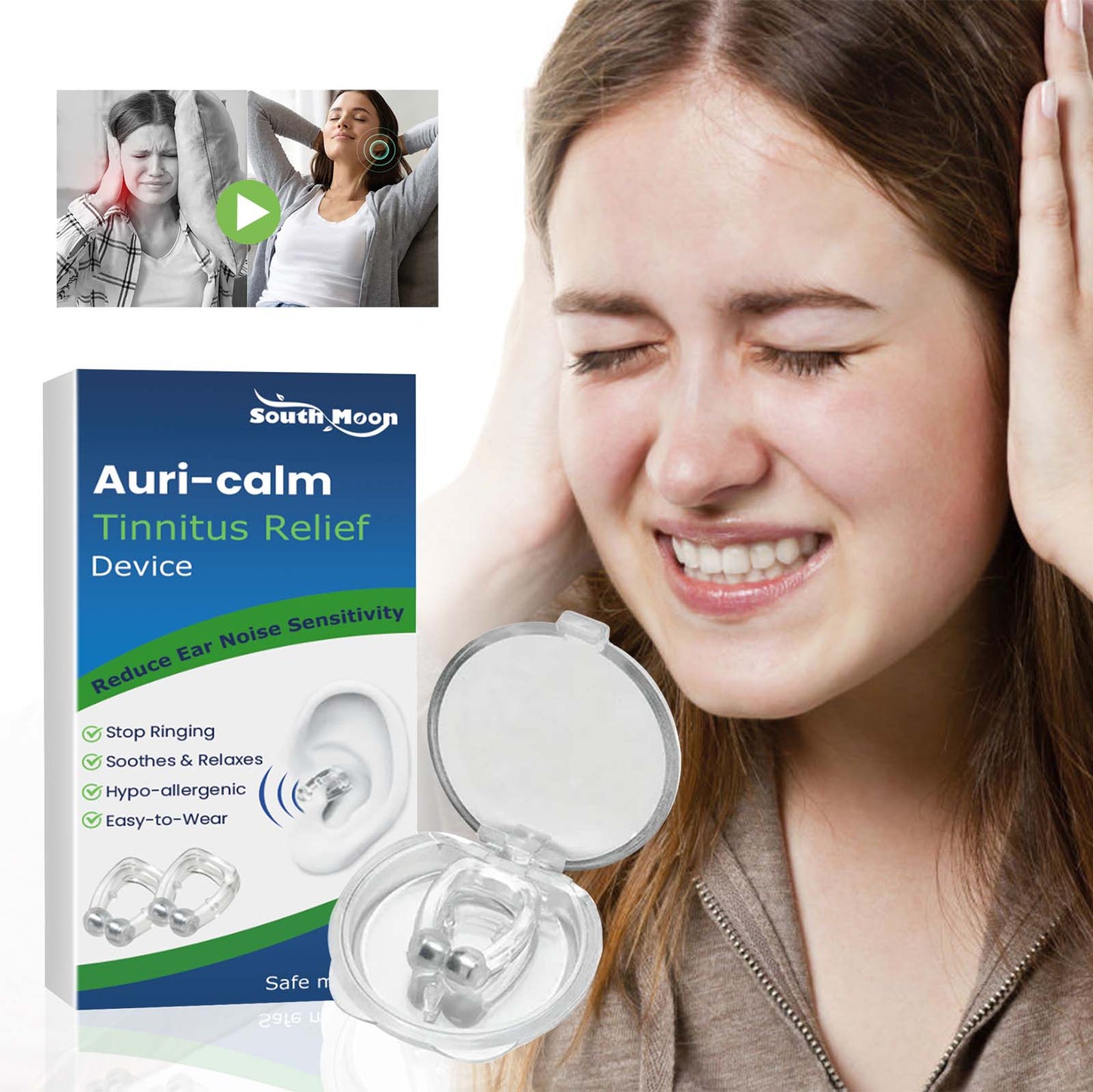 Auri - calm Tinnitus Relief Device, Relieve Ear Pain Tinnitus And Ear Discomfort Ear Massage Care Ear Clips - DivineLink1 | Electronics, Fitness, Household Essentials | Shop