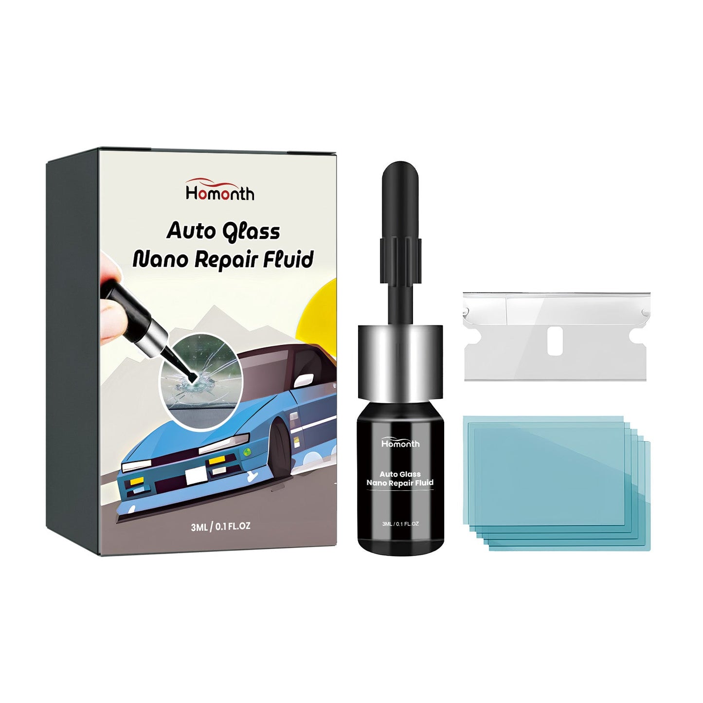Auto Glass Nano Repair Fluid, Auto Windshield Cracks Quick Repair Adhesive Repair - DivineLink1 | Electronics, Fitness, Household Essentials | Shop