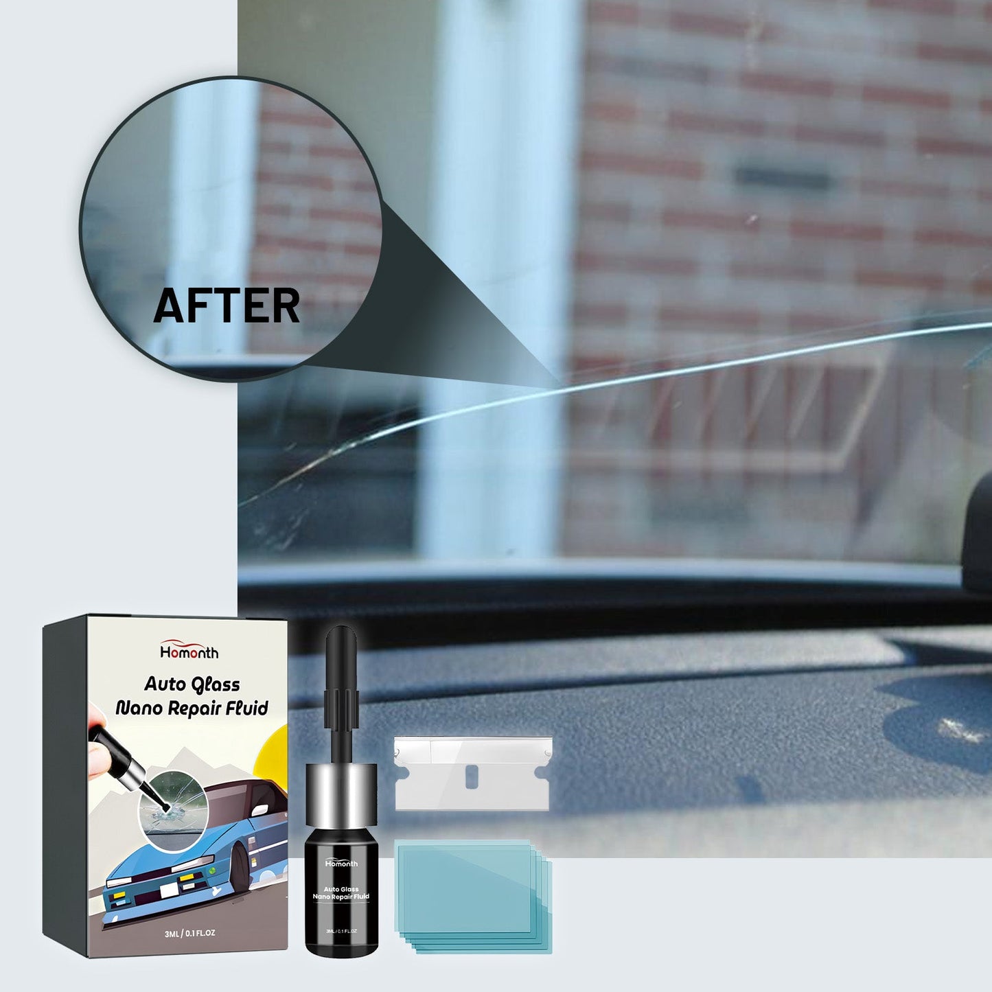 Auto Glass Nano Repair Fluid, Auto Windshield Cracks Quick Repair Adhesive Repair - DivineLink1 | Electronics, Fitness, Household Essentials | Shop