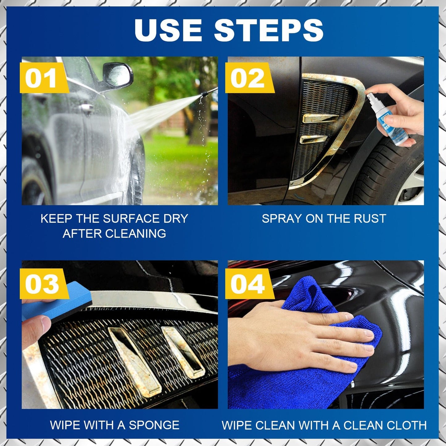 Auto Iron Powder Rust Remover Spray Rust Remover Auto Products Stain Remover Rust Remover Cleaning Products - DivineLink1 | Electronics, Fitness, Household Essentials | Shop