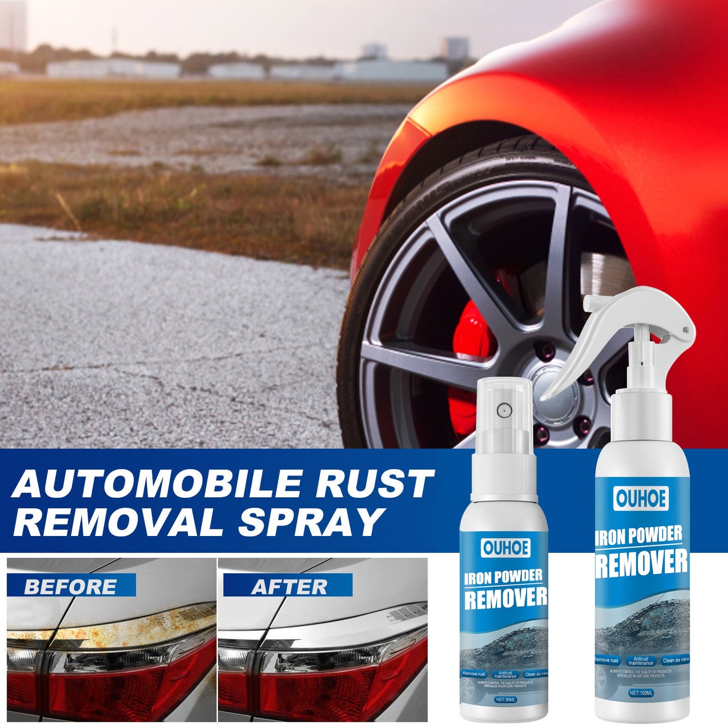 Auto Iron Powder Rust Remover Spray Rust Remover Auto Products Stain Remover Rust Remover Cleaning Products - DivineLink1 | Electronics, Fitness, Household Essentials | Shop