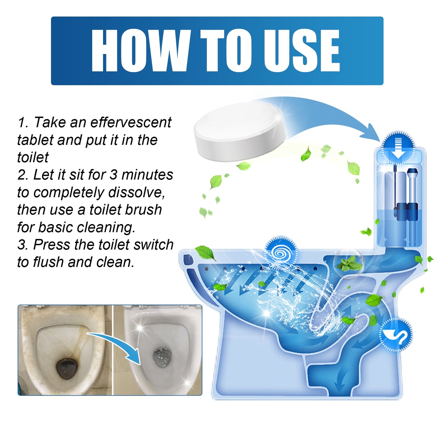 Automatic Toilet Bowl Cleaner, Toilet Cleaning Odor Urine Stains Dirt Cleaning Toilet Spirit Cleaner - DivineLink1 | Electronics, Fitness, Household Essentials | Shop