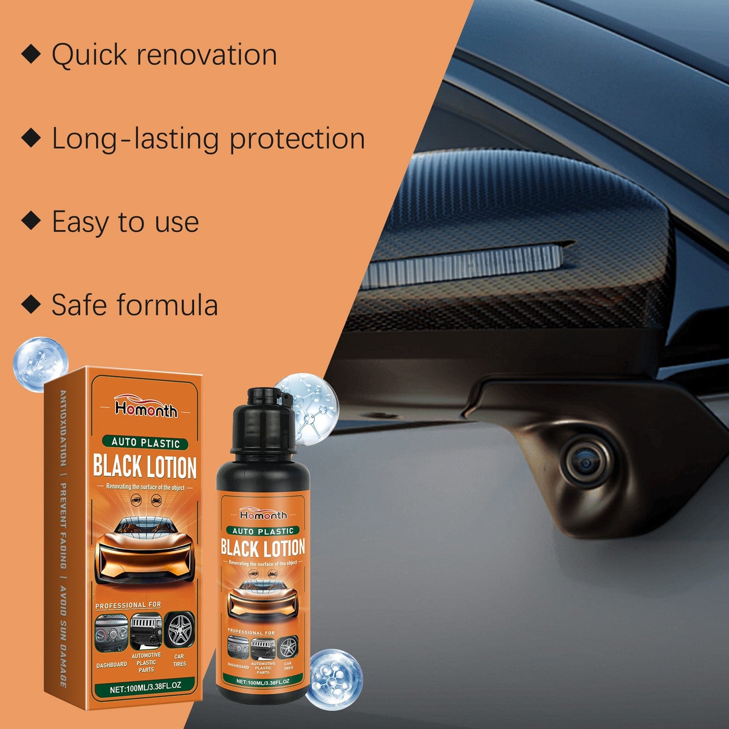 Automotive Plastic Retreader Interior Parts Stain Cleaning, Blackening And Brightening Care Plastic Retreader - DivineLink1 | Electronics, Fitness, Household Essentials | Shop