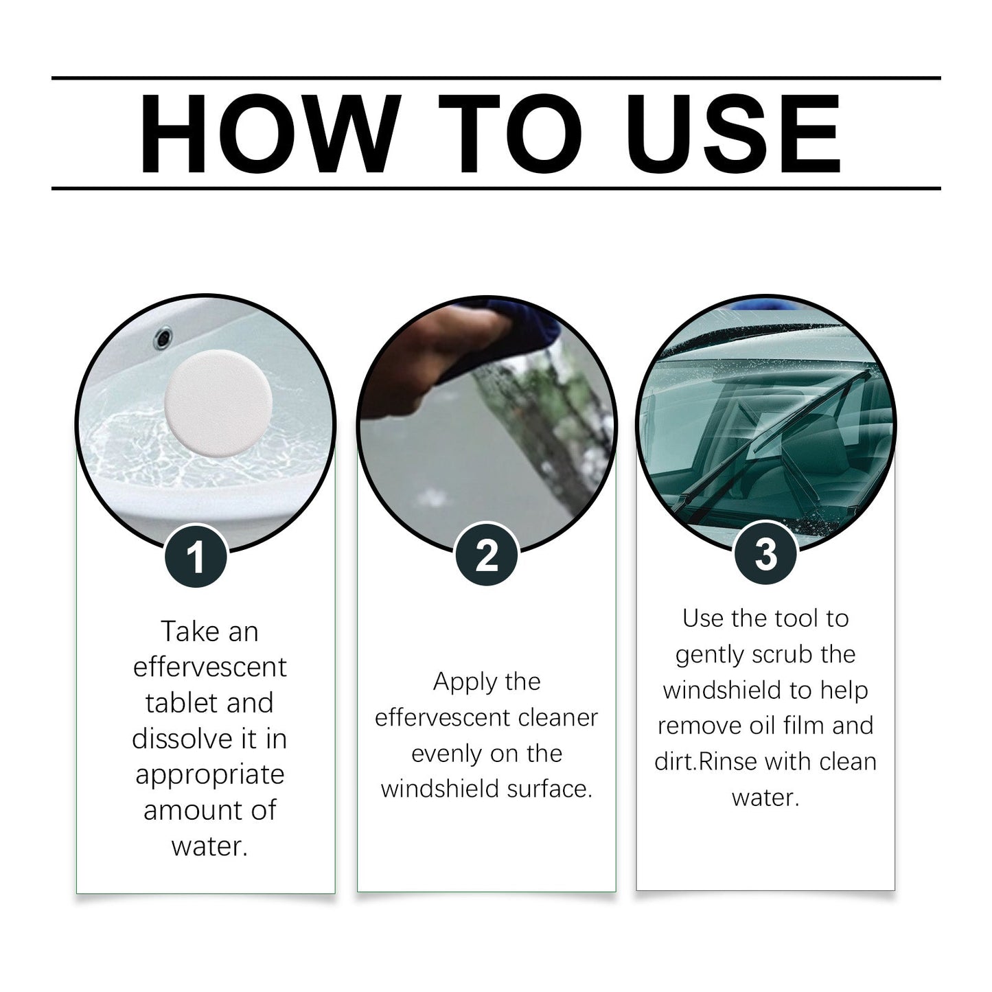 Automotive Windshield Oil Film Effervescent Tablet, Windshield Oil Film Stain Cleaning Effervescent Tablet - DivineLink1 | Electronics, Fitness, Household Essentials | Shop
