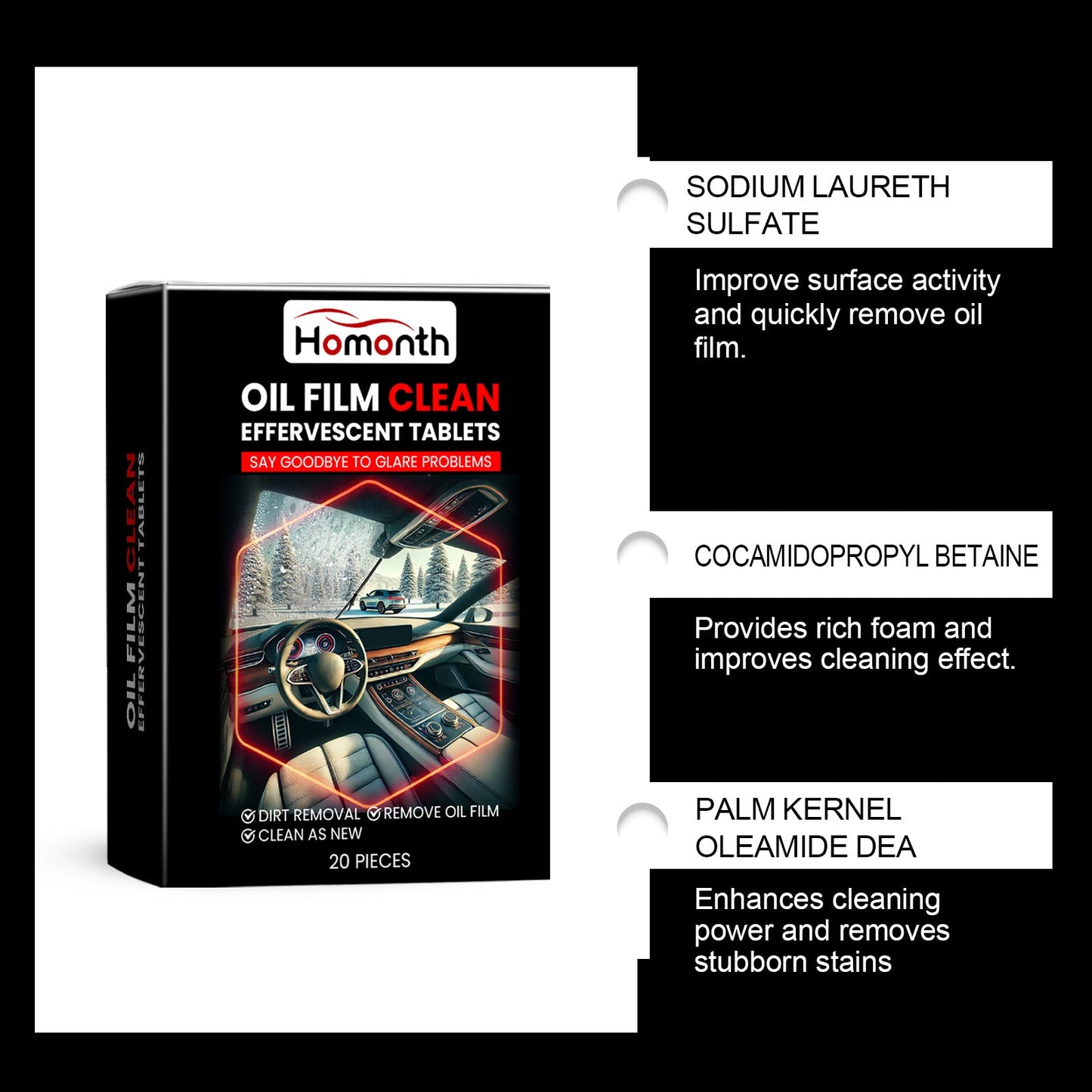 Automotive Windshield Oil Film Effervescent Tablet, Windshield Oil Film Stain Cleaning Effervescent Tablet - DivineLink1 | Electronics, Fitness, Household Essentials | Shop