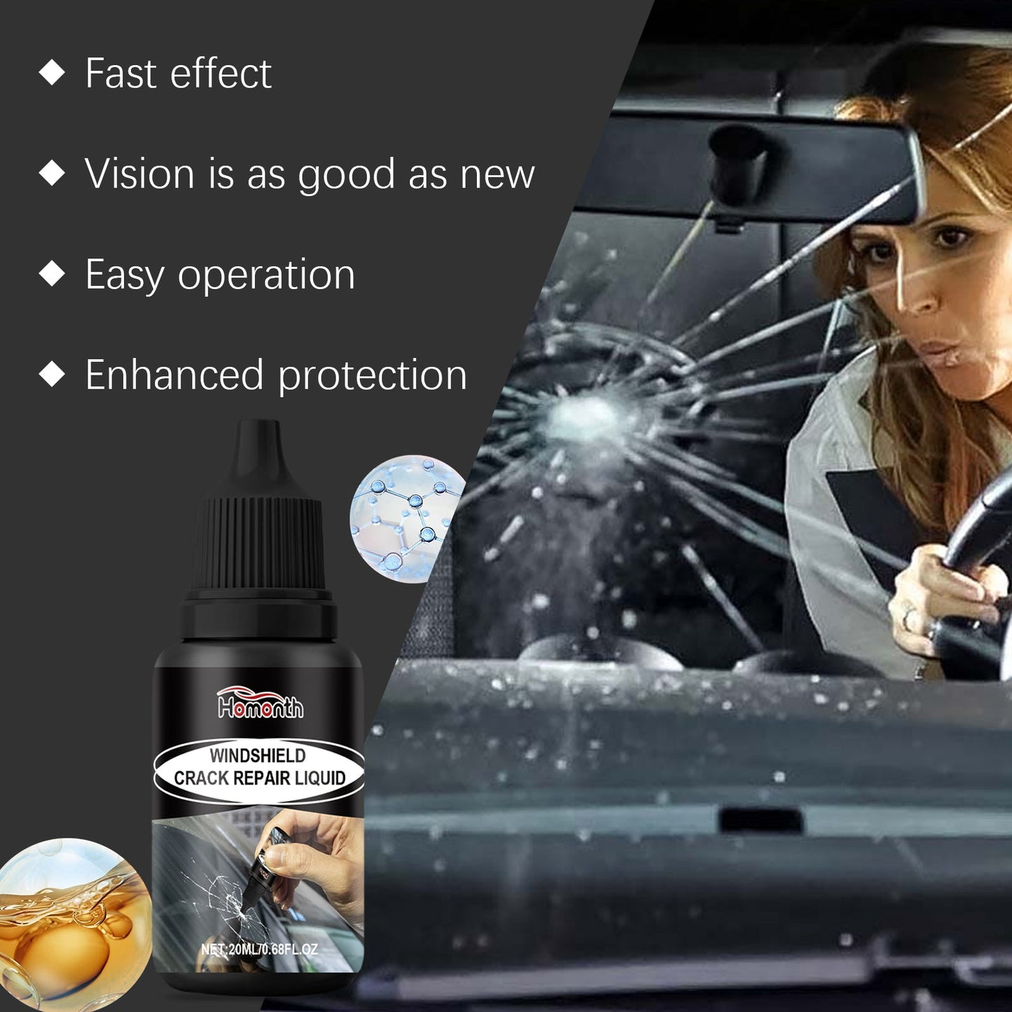 Automotive Windshield Repair Fluid Automotive Glass Cleaning Crack Repair Agent Clear Vision - DivineLink1 | Electronics, Fitness, Household Essentials | Shop