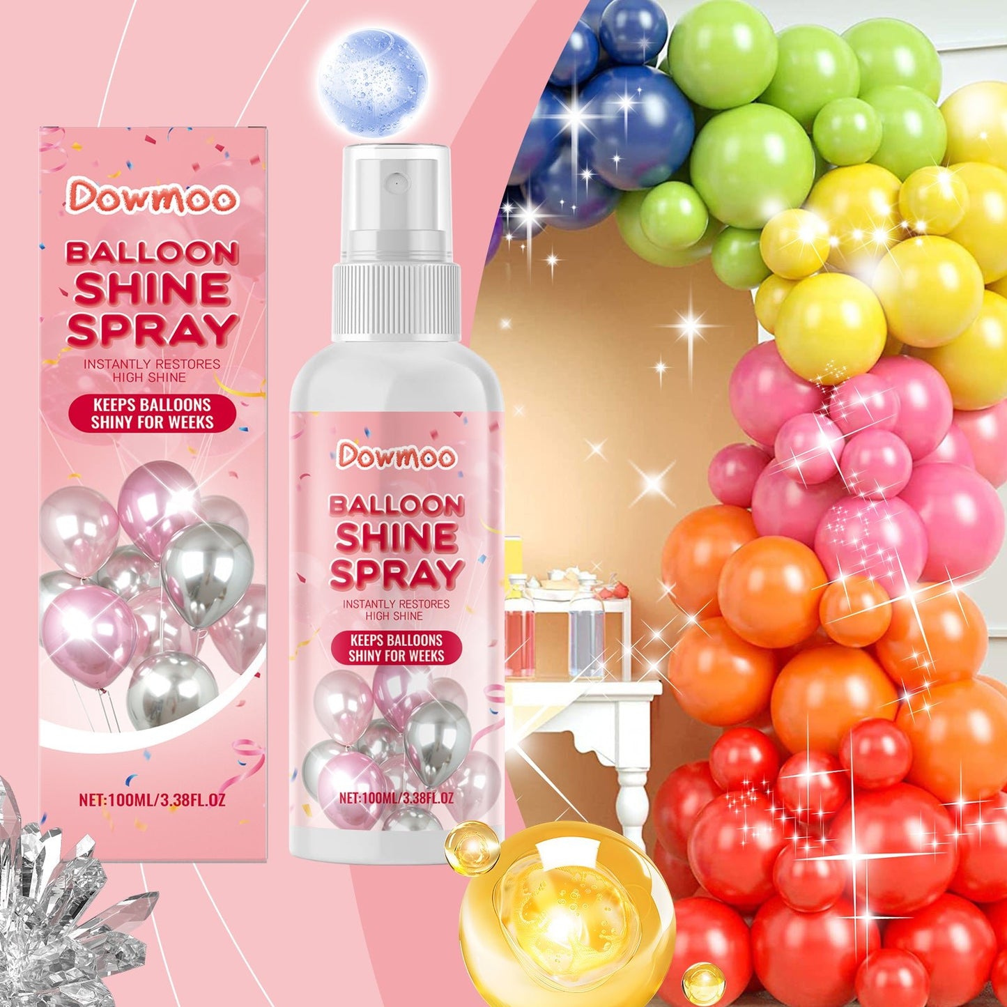 Balloon Shine Spray Brightens Up The Party Atmosphere With Easy To Apply Gloss Latex Balloon Spray - DivineLink1 | Electronics, Fitness, Household Essentials | Shop