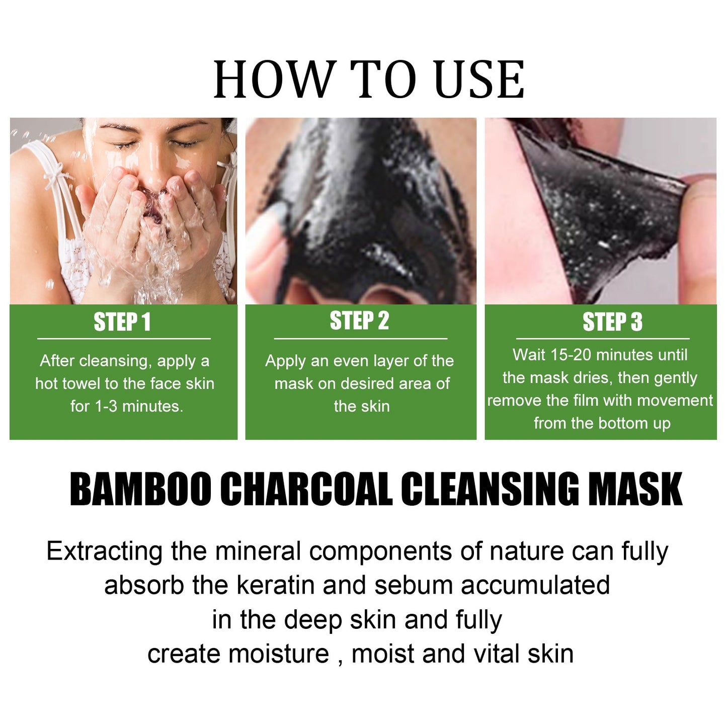 Bamboo Charcoal Blackhead Removing Tearing Facial Mask, Moisturizing Removing Blackhead And Acne Shrinking Pore Oil Control Mud Mask - DivineLink1 | Electronics, Fitness, Household Essentials | Shop