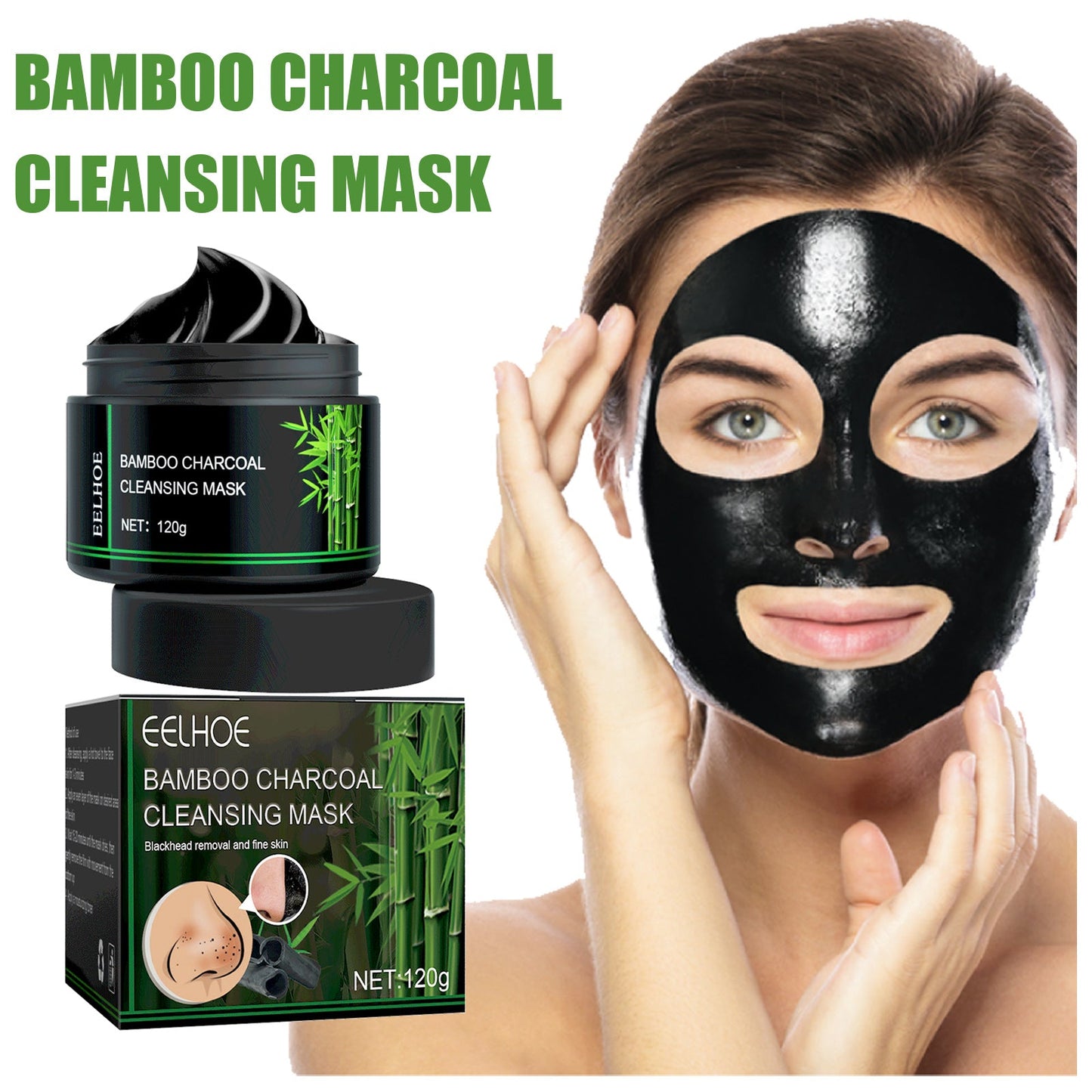 Bamboo Charcoal Blackhead Removing Tearing Facial Mask, Moisturizing Removing Blackhead And Acne Shrinking Pore Oil Control Mud Mask - DivineLink1 | Electronics, Fitness, Household Essentials | Shop