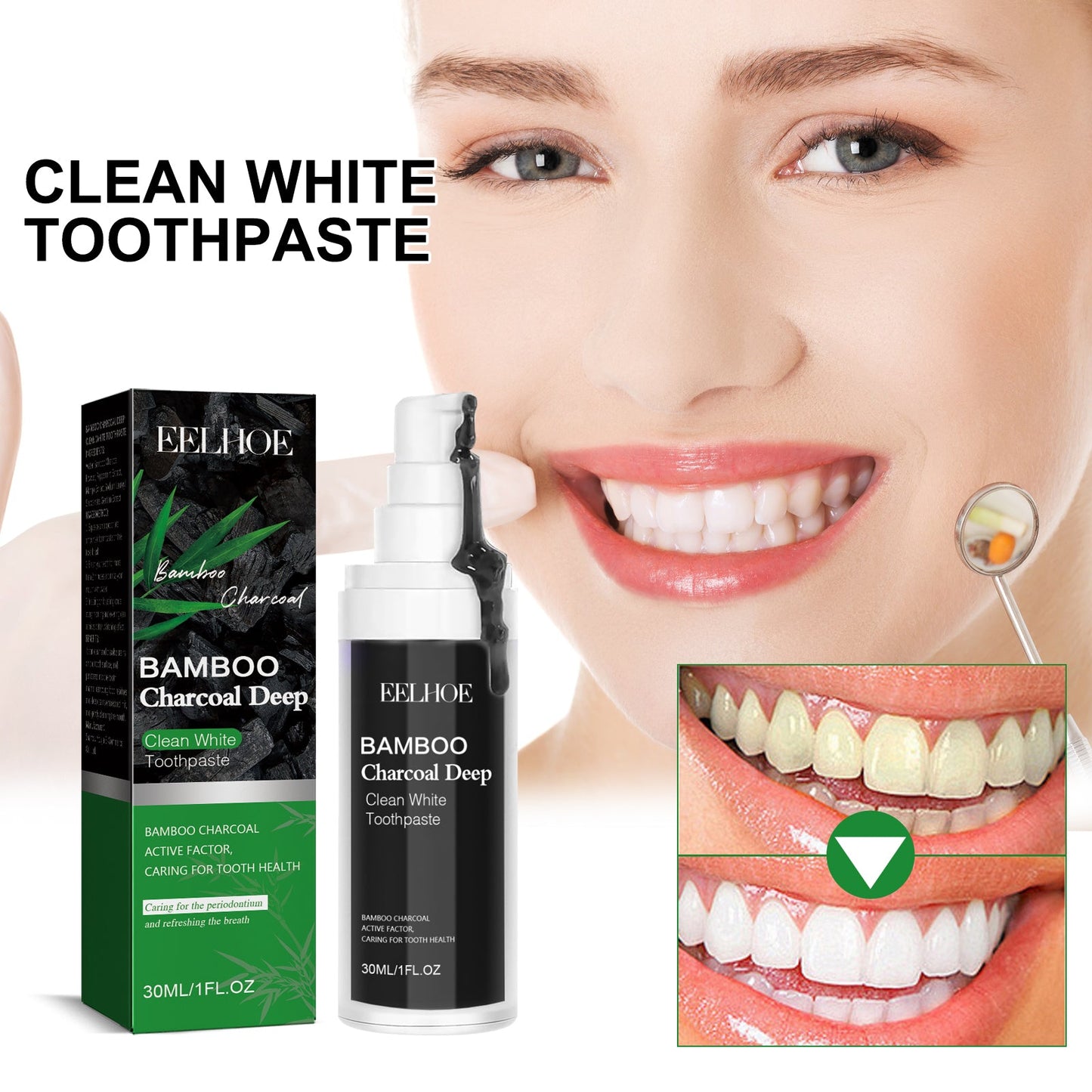 Bamboo Charcoal Whitening Toothpaste Dazzling Teeth Strong Enamel Easy Stain Removal Fresh Breath Bamboo Charcoal Toothpaste - DivineLink1 | Electronics, Fitness, Household Essentials | Shop