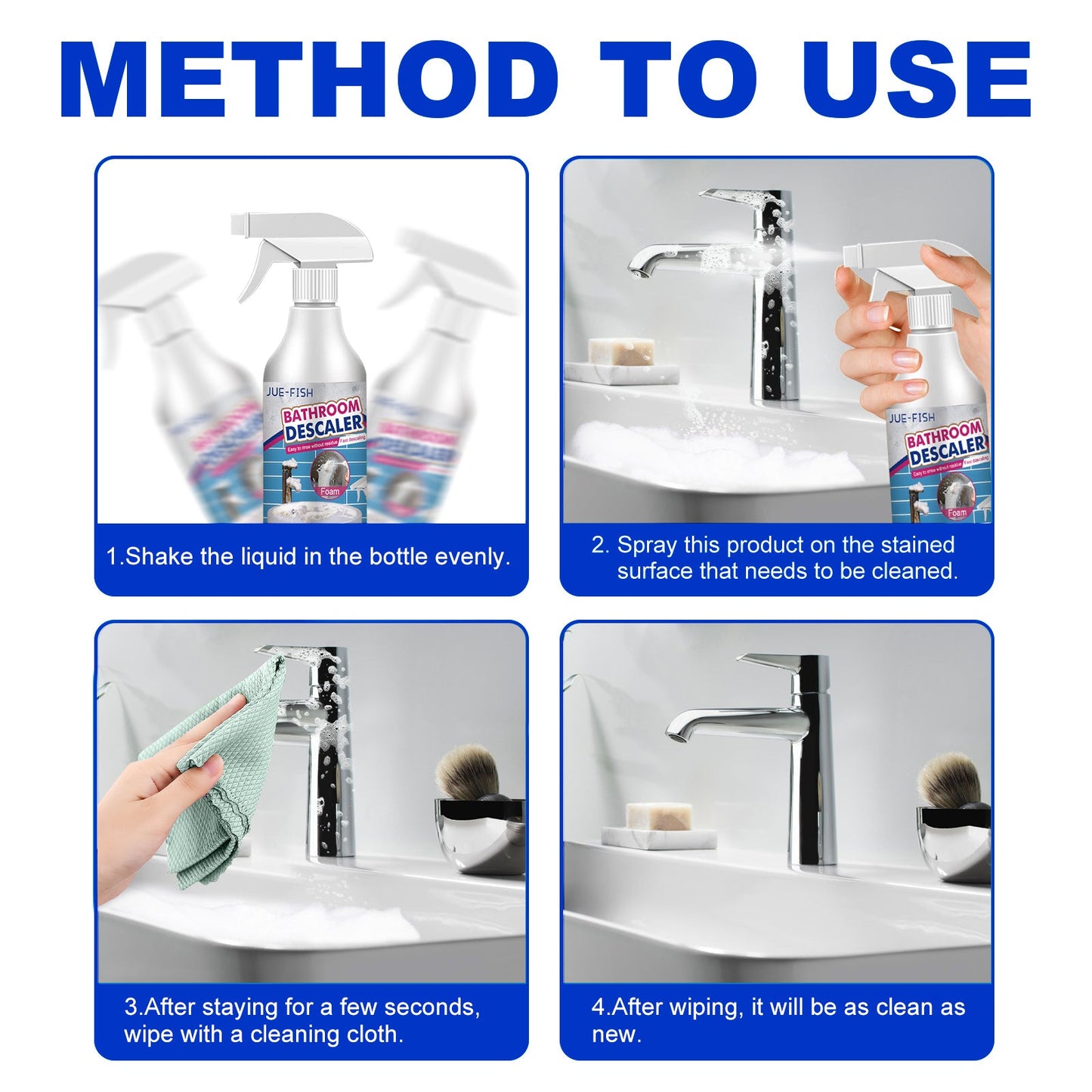 Bathroom Cleaner, Shower Room Glass Scale Cleaner Stainless Steel Wash Basin Bathtub Decontamination - DivineLink1 | Electronics, Fitness, Household Essentials | Shop