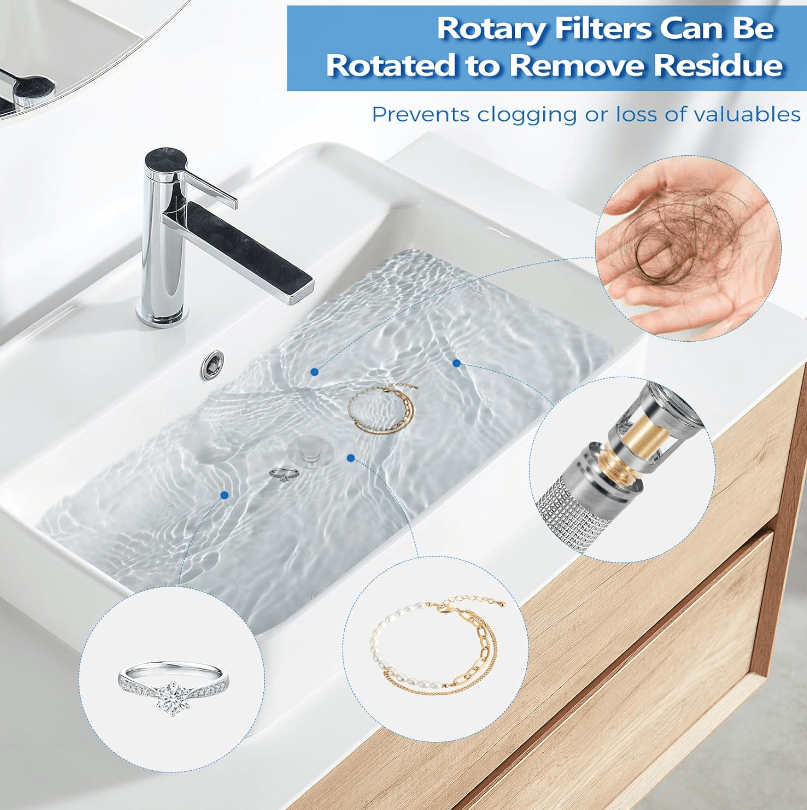 Bathroom Sink Drain Strainer for 1.1 - 1.29 Inch, Pop Up Bathroom Sink Stopper Hair Catcher with Stainless Steel Filter Basket, for US Bathroom Sink Drain Stopper Basin Drain Filter Replacement - 1pcs - DivineLink1 | Electronics, Fitness, Household Essentials | Shop