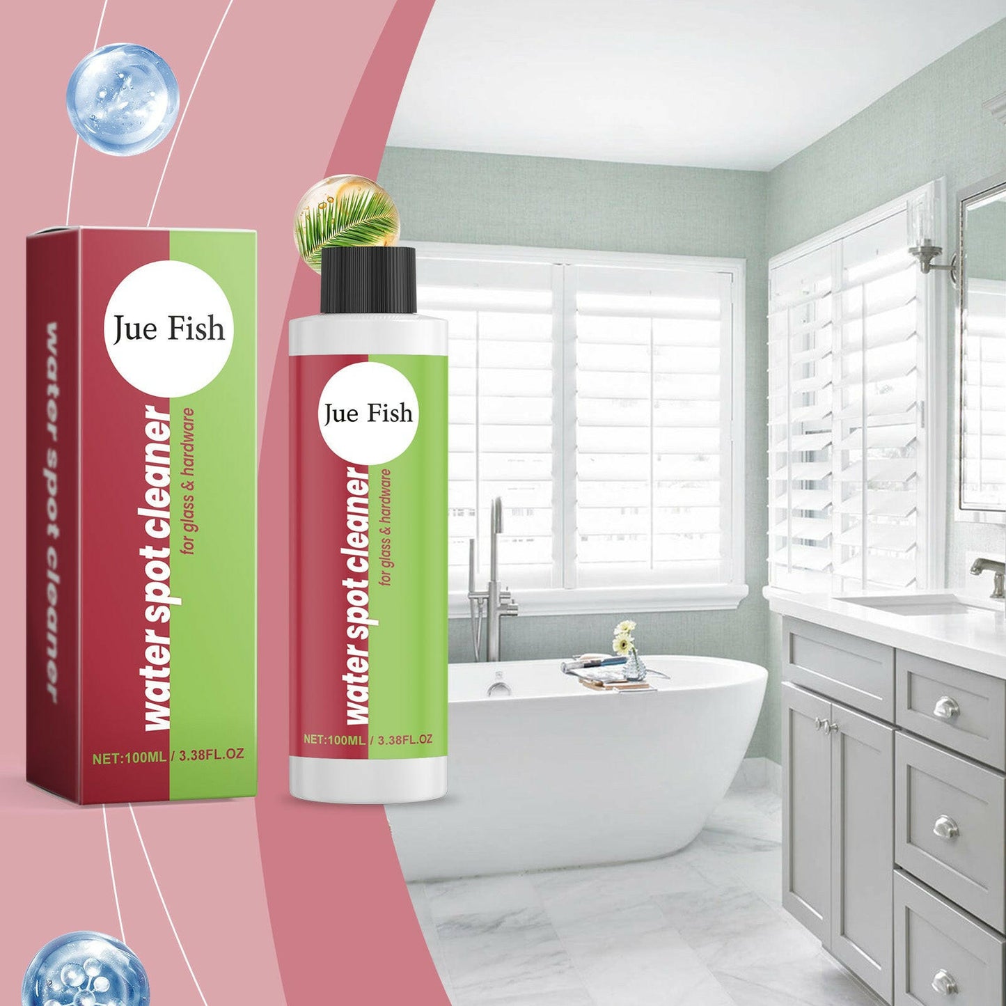 Bathroom Water Stain Remover, Bathroom Glass Door Bathtub Tile Stain Scale Cleaning Cleaner - DivineLink1 | Electronics, Fitness, Household Essentials | Shop