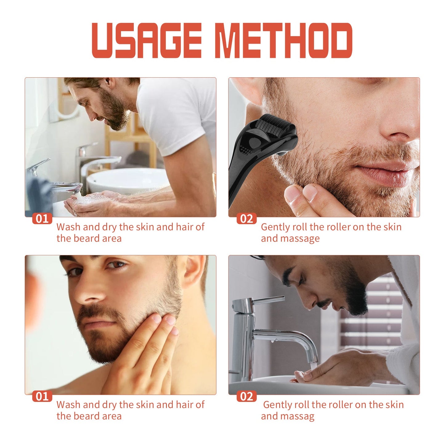 Beard Bushy Roller, Strong Root Moistens Soft Light For Men Nourishing Bushy Growing Beard Comb - DivineLink1 | Electronics, Fitness, Household Essentials | Shop
