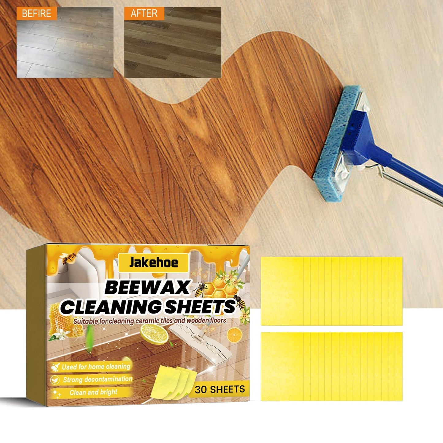 Beewax Cleaning Sheets, Home Floor Decontamination Descaling Lighten The Multifunctional Mop The Floor Clean - DivineLink1 | Electronics, Fitness, Household Essentials | Shop