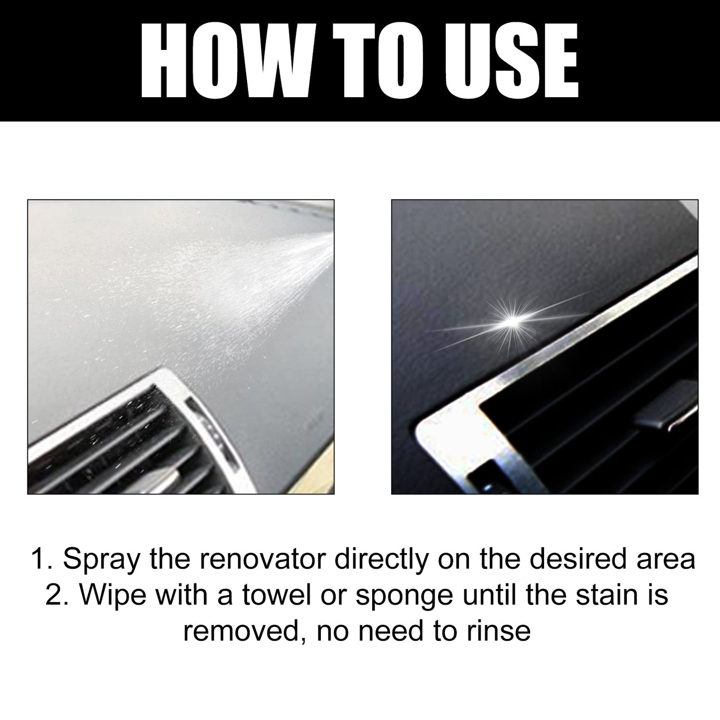 Car Interior Renovation Spray, Seat Interior Instrument Panel Cleaning Decontamination Maintenance Refurbishing Care Agent - DivineLink1 | Electronics, Fitness, Household Essentials | Shop