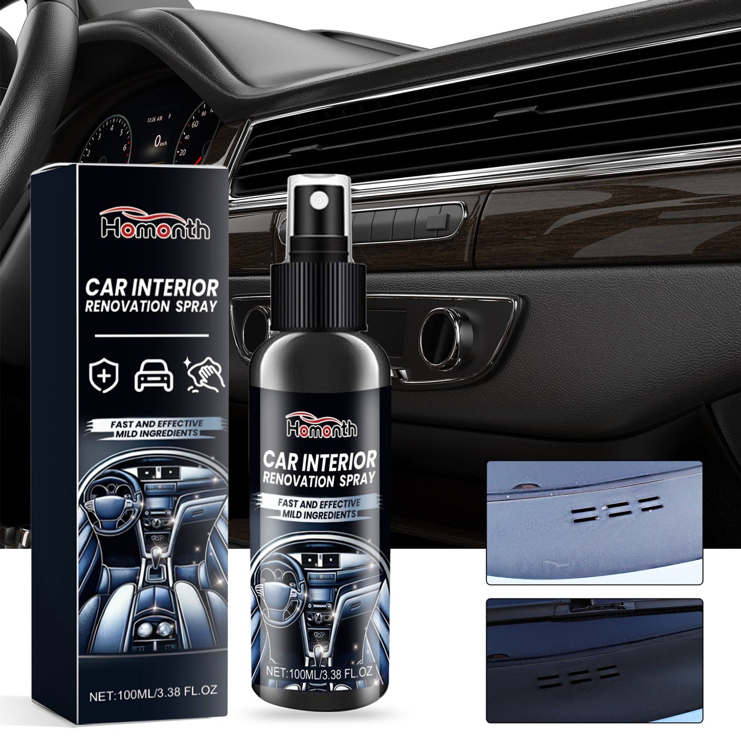 Car Interior Renovation Spray, Seat Interior Instrument Panel Cleaning Decontamination Maintenance Refurbishing Care Agent - DivineLink1 | Electronics, Fitness, Household Essentials | Shop