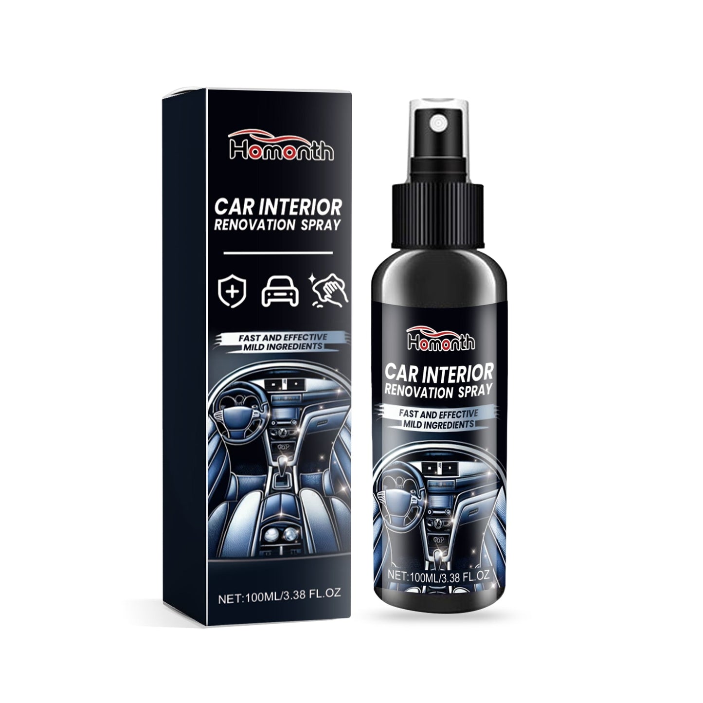 Car Interior Renovation Spray, Seat Interior Instrument Panel Cleaning Decontamination Maintenance Refurbishing Care Agent - DivineLink1 | Electronics, Fitness, Household Essentials | Shop