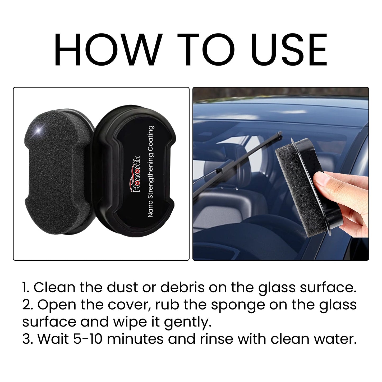 Car Sponge Wipe, Windshield Drain Window Brightening Portable Reinforced Glass Cleaning Sponge - DivineLink1 | Electronics, Fitness, Household Essentials | Shop