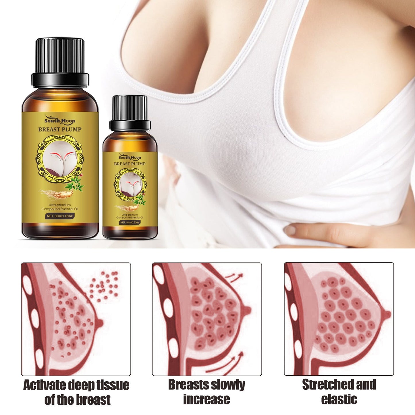 Chest Essential Oil Volumizing Milk Lift Relaxant Chest Full Firming Care Essential Oil - DivineLink1 | Electronics, Fitness, Household Essentials | Shop