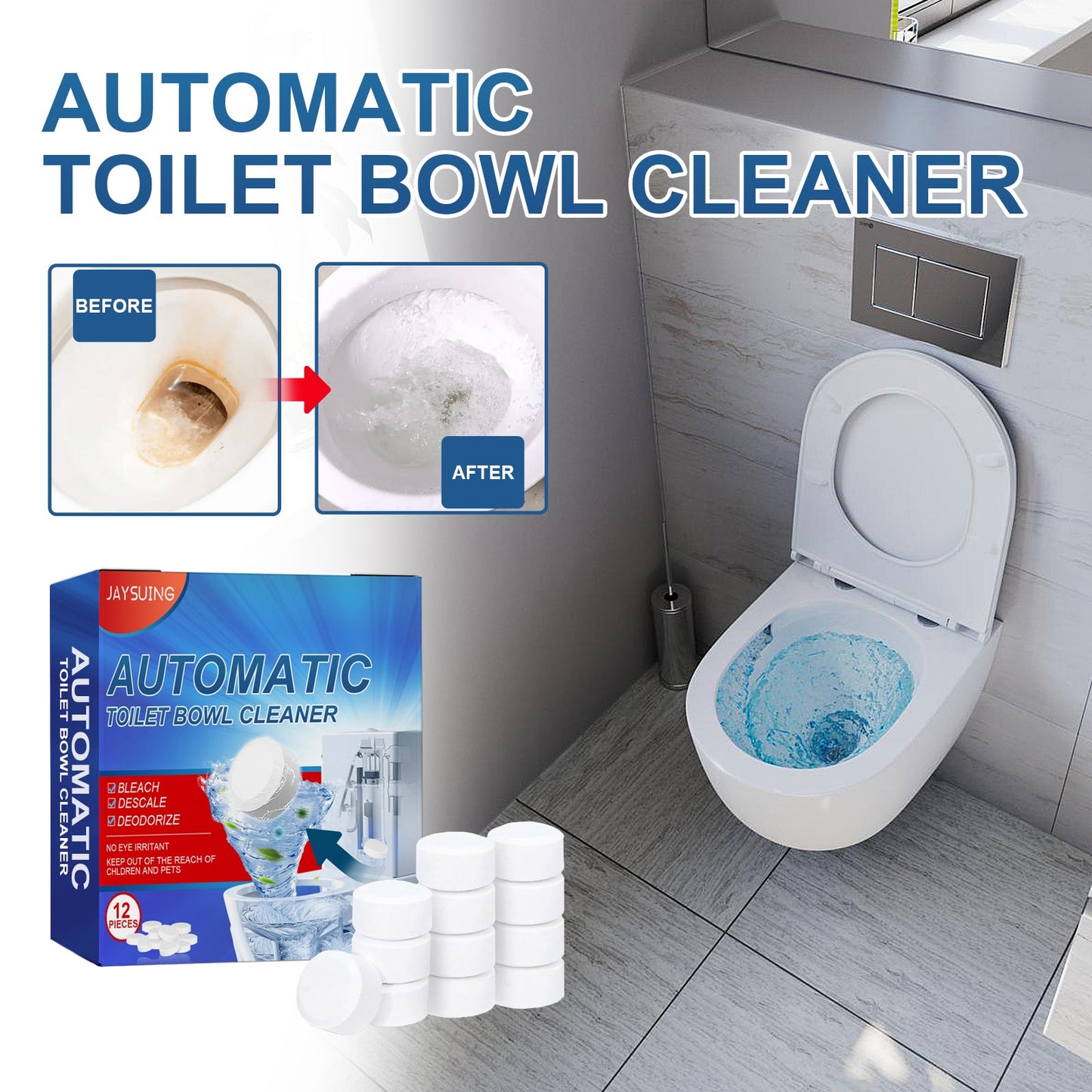 Cleaning Tablets, Household Toilet Odor - Stain Remover Descaling Decontamination Effervescent Cleaning Tablets - DivineLink1 | Electronics, Fitness, Household Essentials | Shop