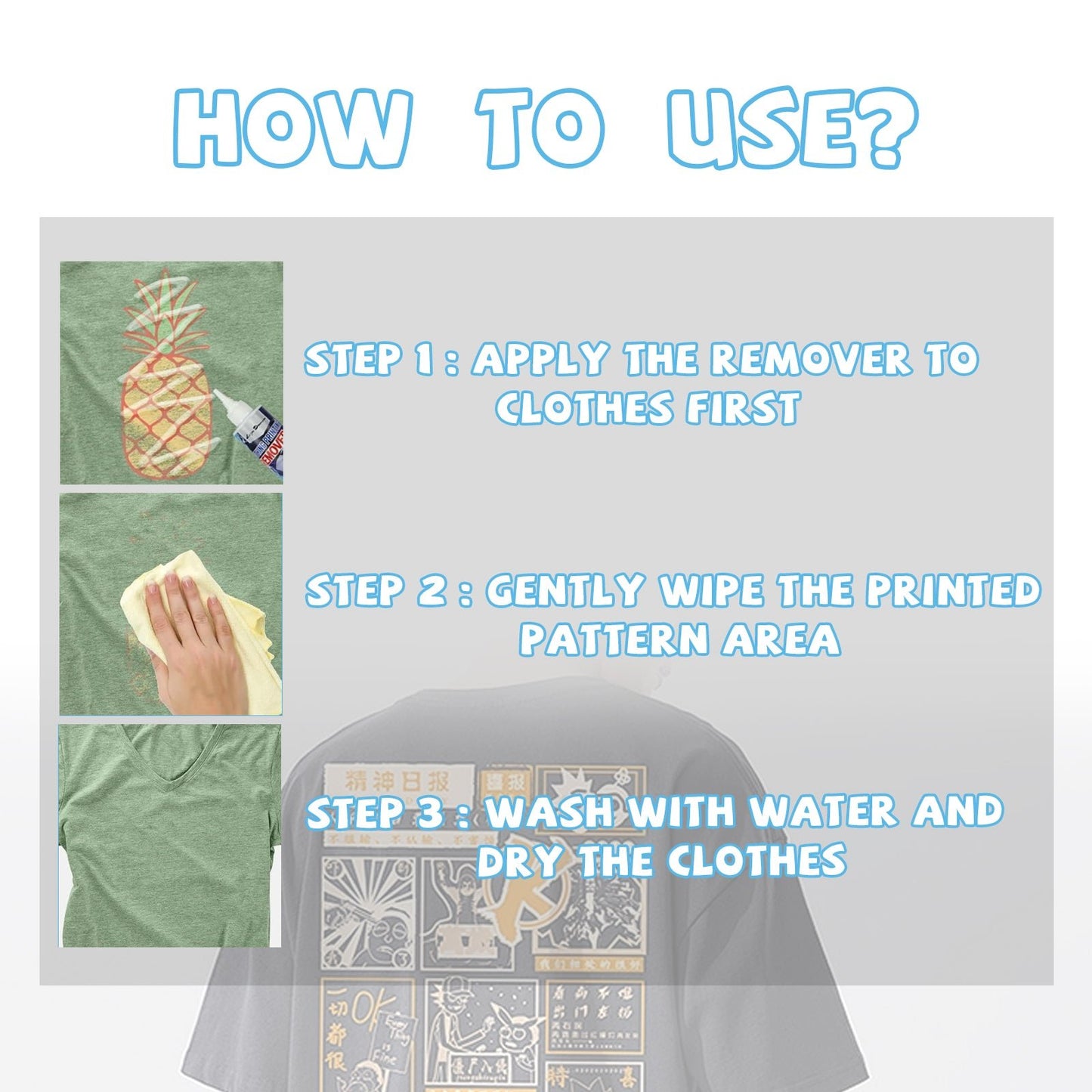 Clothing Printing Remover, Clothing Cleaning Fabric Print Pattern Pattern Letter Cleaning Remover - DivineLink1 | Electronics, Fitness, Household Essentials | Shop
