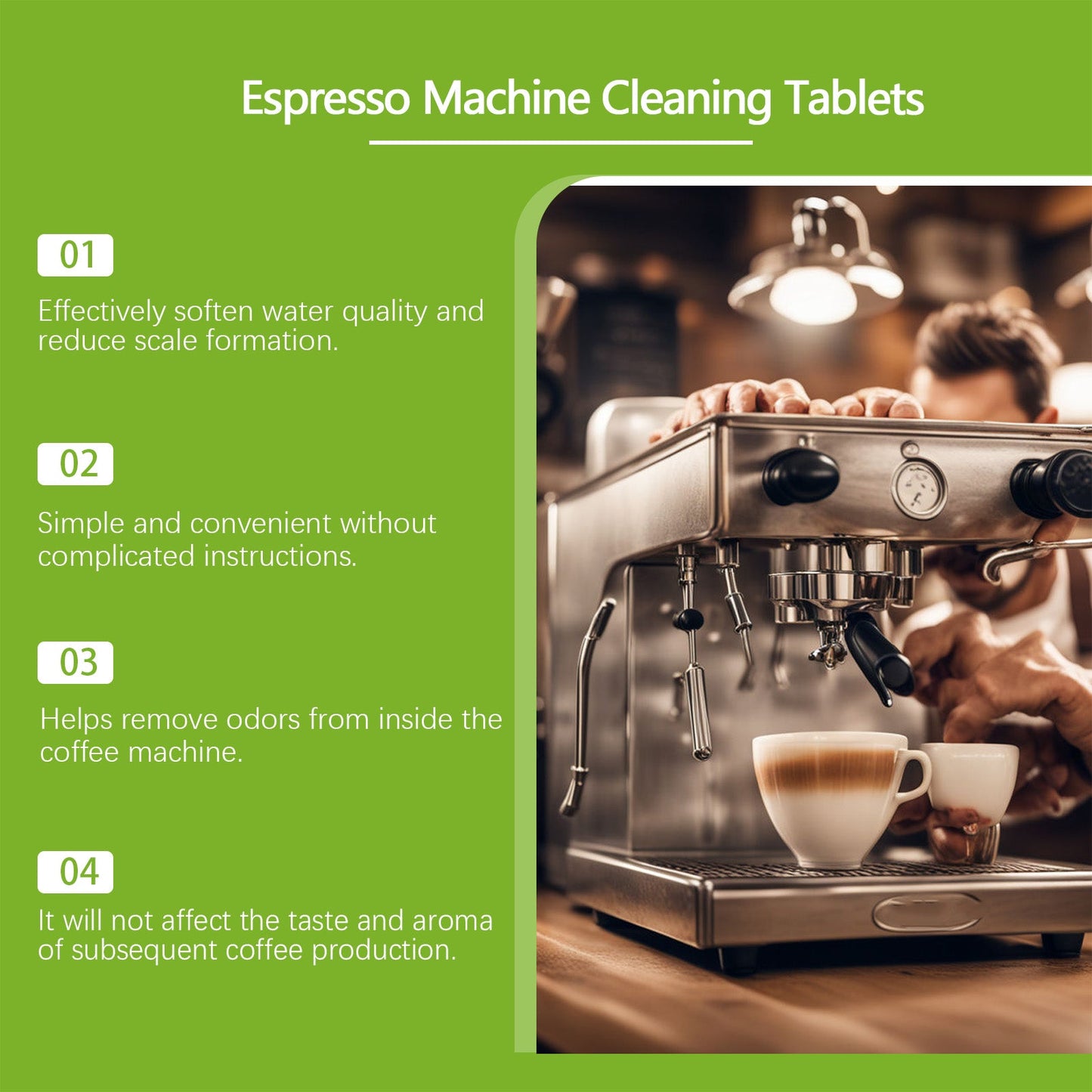 Coffee Machine Decontamination Cleaning Sheet For Coffee Machine Decontamination And Descaling Sheet Coffee Stain Cleaning And Renovation - DivineLink1 | Electronics, Fitness, Household Essentials | Shop