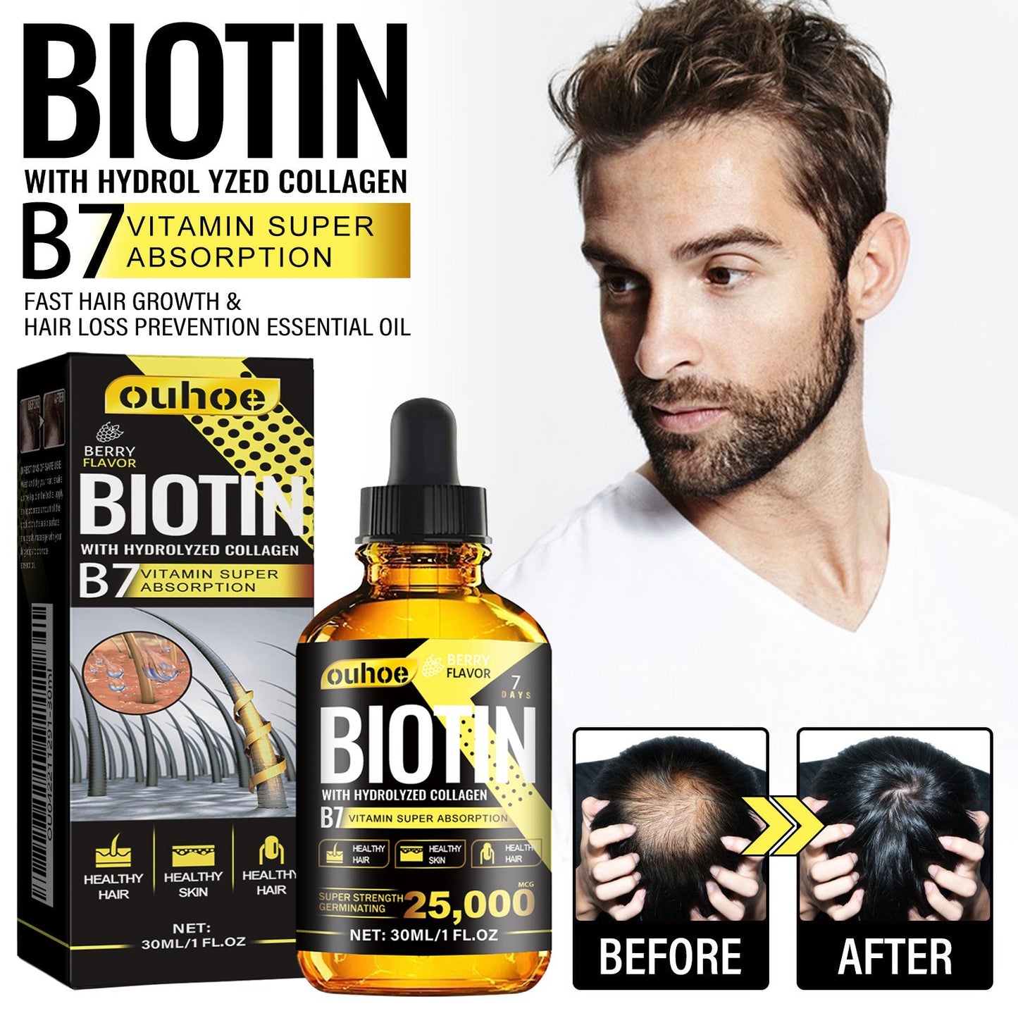 Collagen B7 Vitamin Hair Care Essential Oil Nourishes Hair Gently And Softens Hair - DivineLink1 | Electronics, Fitness, Household Essentials | Shop