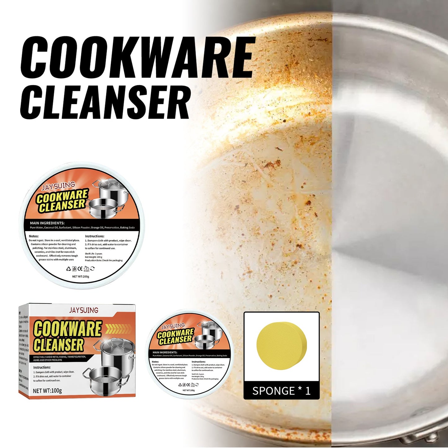 Cookware Cleaner, Kitchen Faucet To Remove Dirt And Water Stains Stainless Steel Rust Cleaning Agent - DivineLink1 | Electronics, Fitness, Household Essentials | Shop