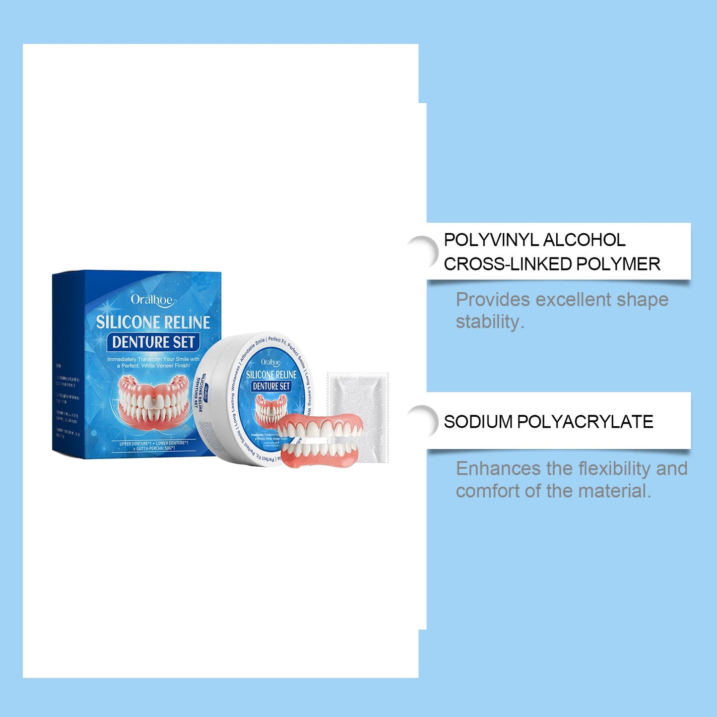 Cosmetic Denture Set, Improve Smile Comfort Cosmetic Dental Crevices Care Set - DivineLink1 | Electronics, Fitness, Household Essentials | Shop