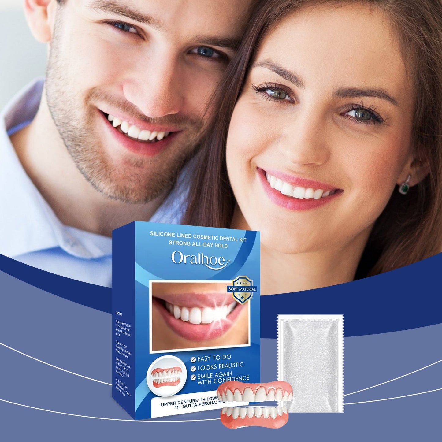 Cosmetic Dentures, Dental Cosmetic Sets To Enhance Smile Appearance Comfortable Material Dentures - DivineLink1 | Electronics, Fitness, Household Essentials | Shop