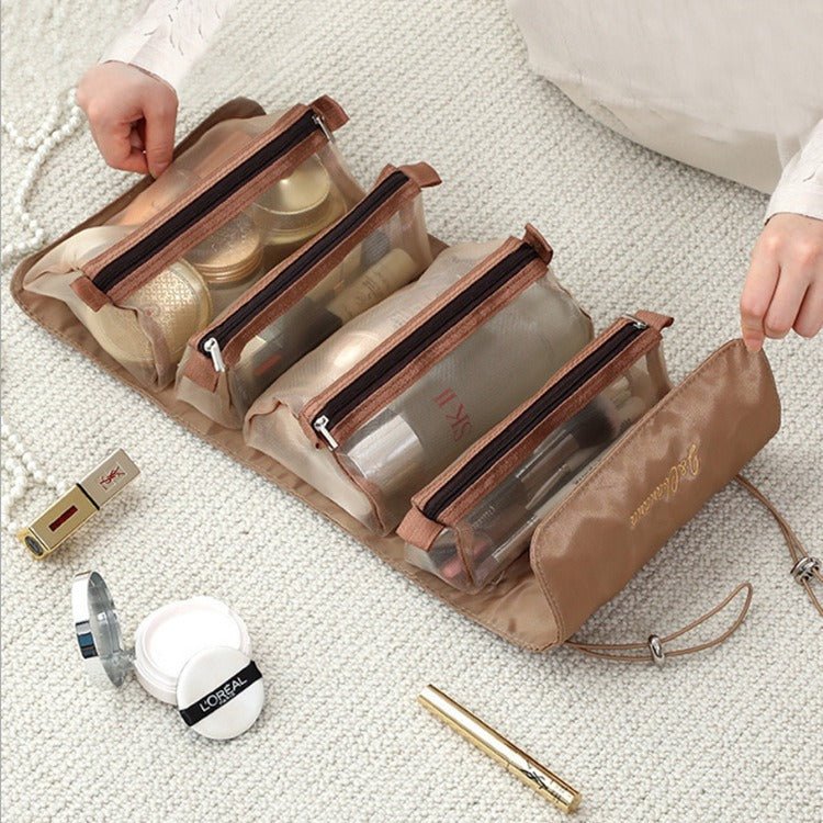 Detachable Cosmetic Bag Portable Large Capacity 4 in 1 Makeup Bags Portable Folding Travel Cosmetics Storage Toiletry Bag - DivineLink1 | Electronics, Fitness, Household Essentials | Shop